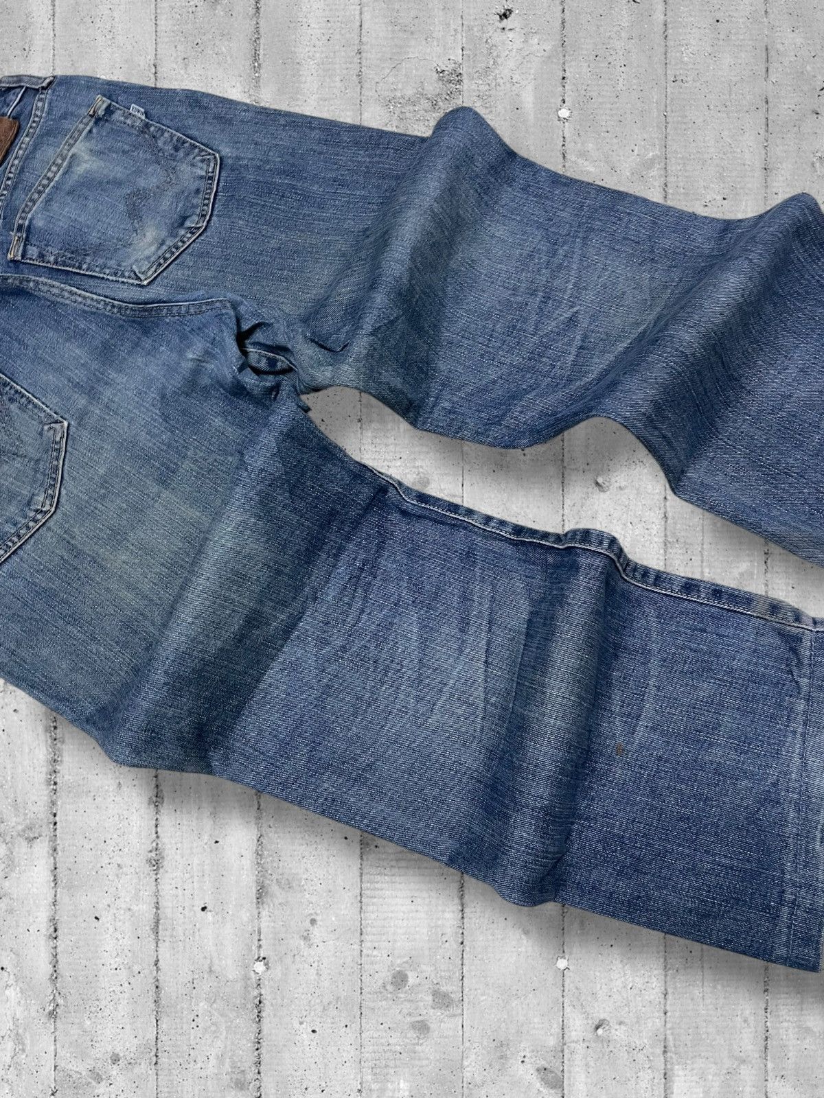 Designer × Edwin × Vintage Vintage 1990s Japan Designer Edwin Distressed Mudwash Denim Size US 32 / EU 48 - 13 Thumbnail