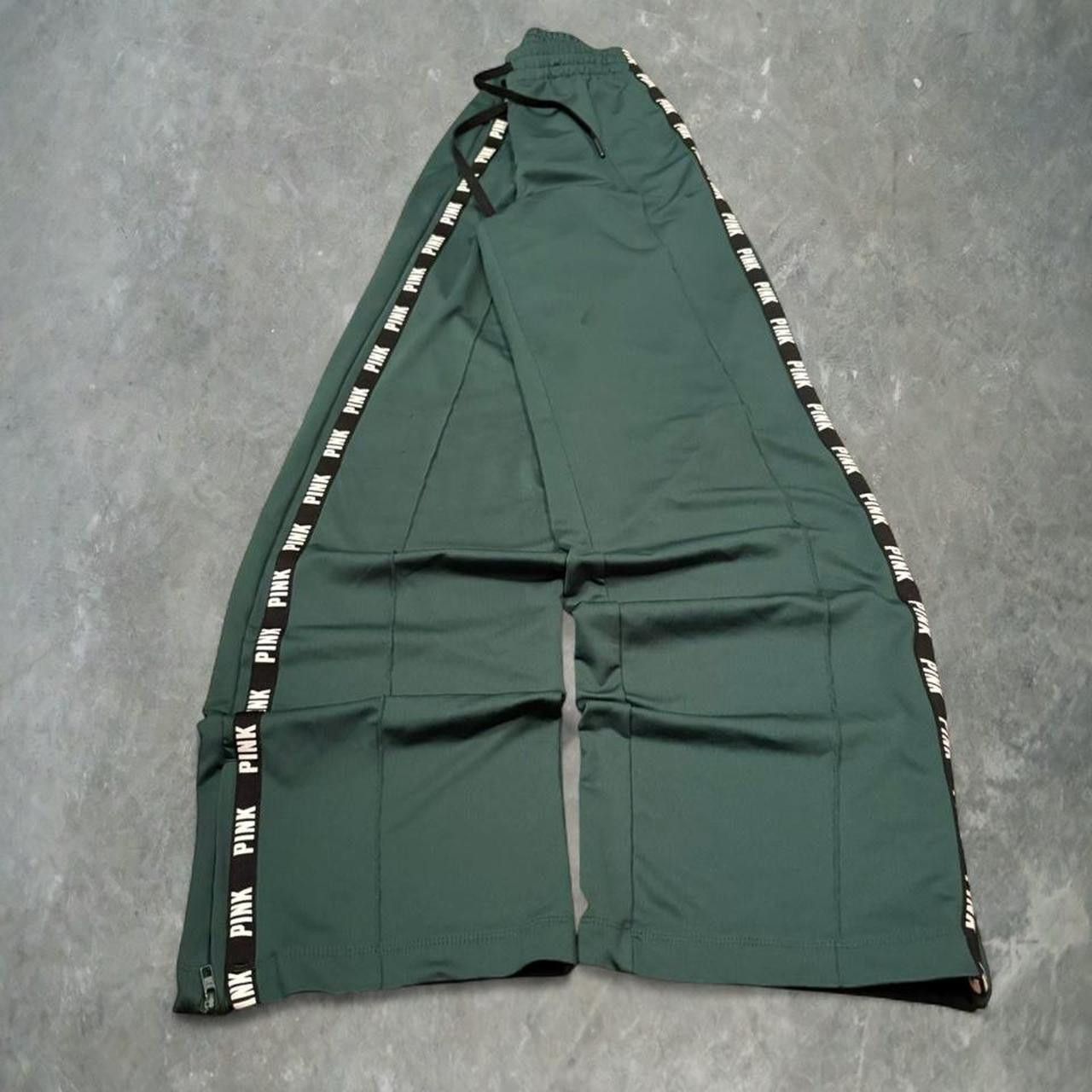 Pink Crazy Vintage Y2K/2000s Pink by Victoria Secret Green Sweatpants with Leg zipper Openings! Size US 26 / EU 42 - 1 Thumbnail