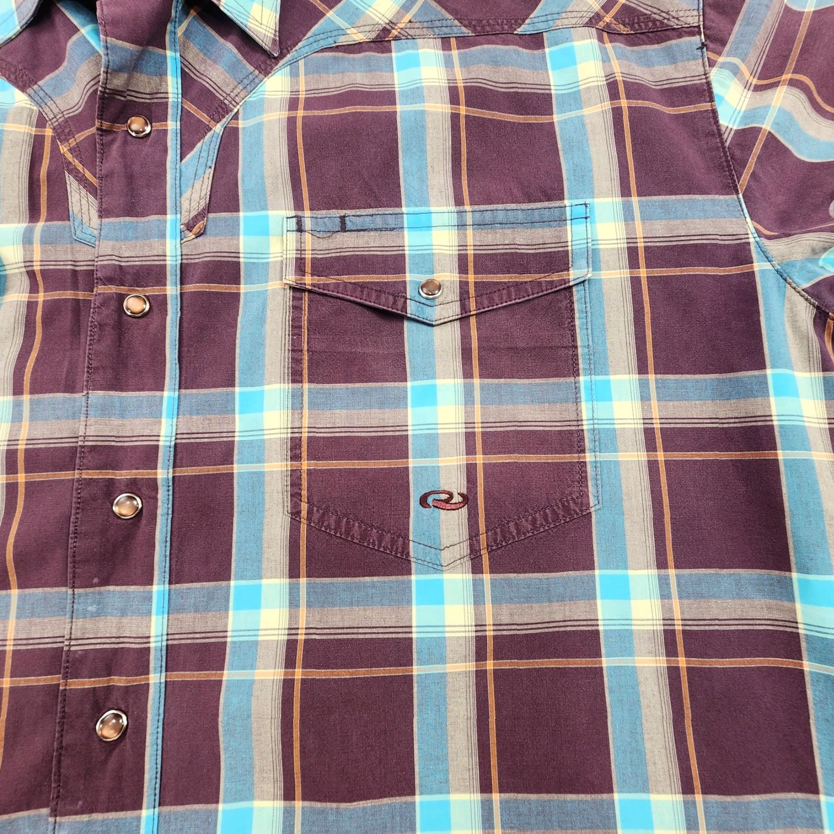 Roper Roper Shirt Mens Large Purple Blue Plaid Western Pearl Snap Rodeo Cowboy Shirt Size US L / EU 52-54 / 3 - 6 Thumbnail