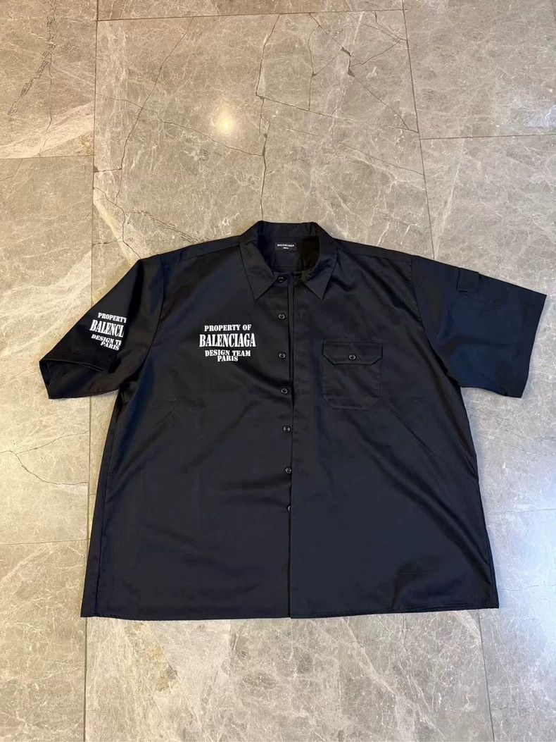 Balenciaga Balenciaga Black Logo Print Shirt - dmc Size US M / EU 48-50 / 2 - 1 Thumbnail
