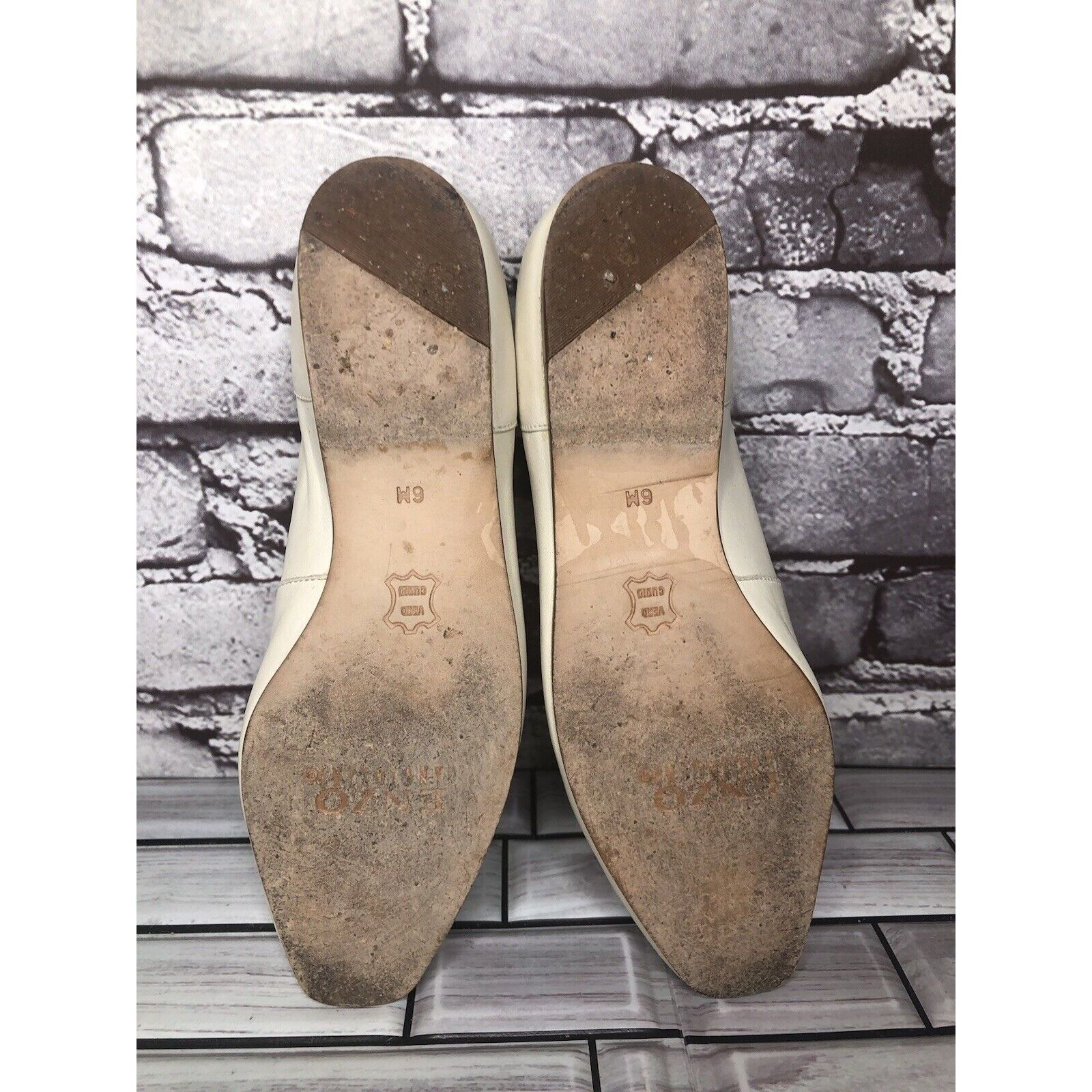 Other Enzo Angiolini Liberty Ivory Cream Leather Square Toe Loafer Size US 6 / IT 36 - 10 Thumbnail
