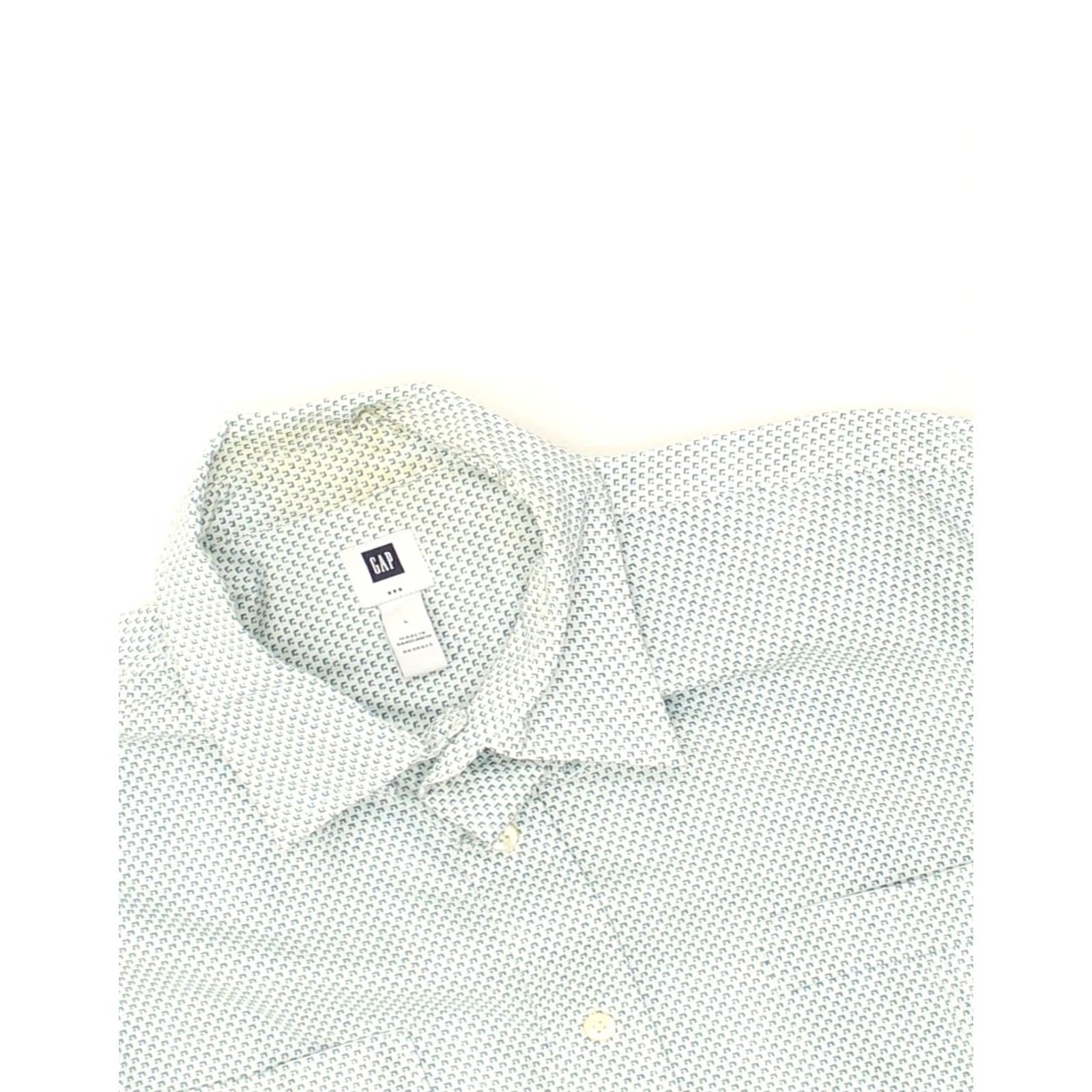Gap GAP Mens Short Sleeve Shirt Large Blue Spotted Cotton Size US L / EU 52-54 / 3 - 5 Thumbnail