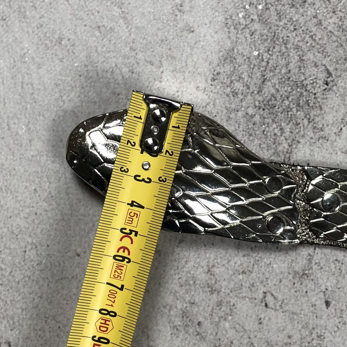 Vintage Y2K Vintage Silver Chrome Python Snake Buckle Leather Belt Size ONE SIZE - 18 Thumbnail