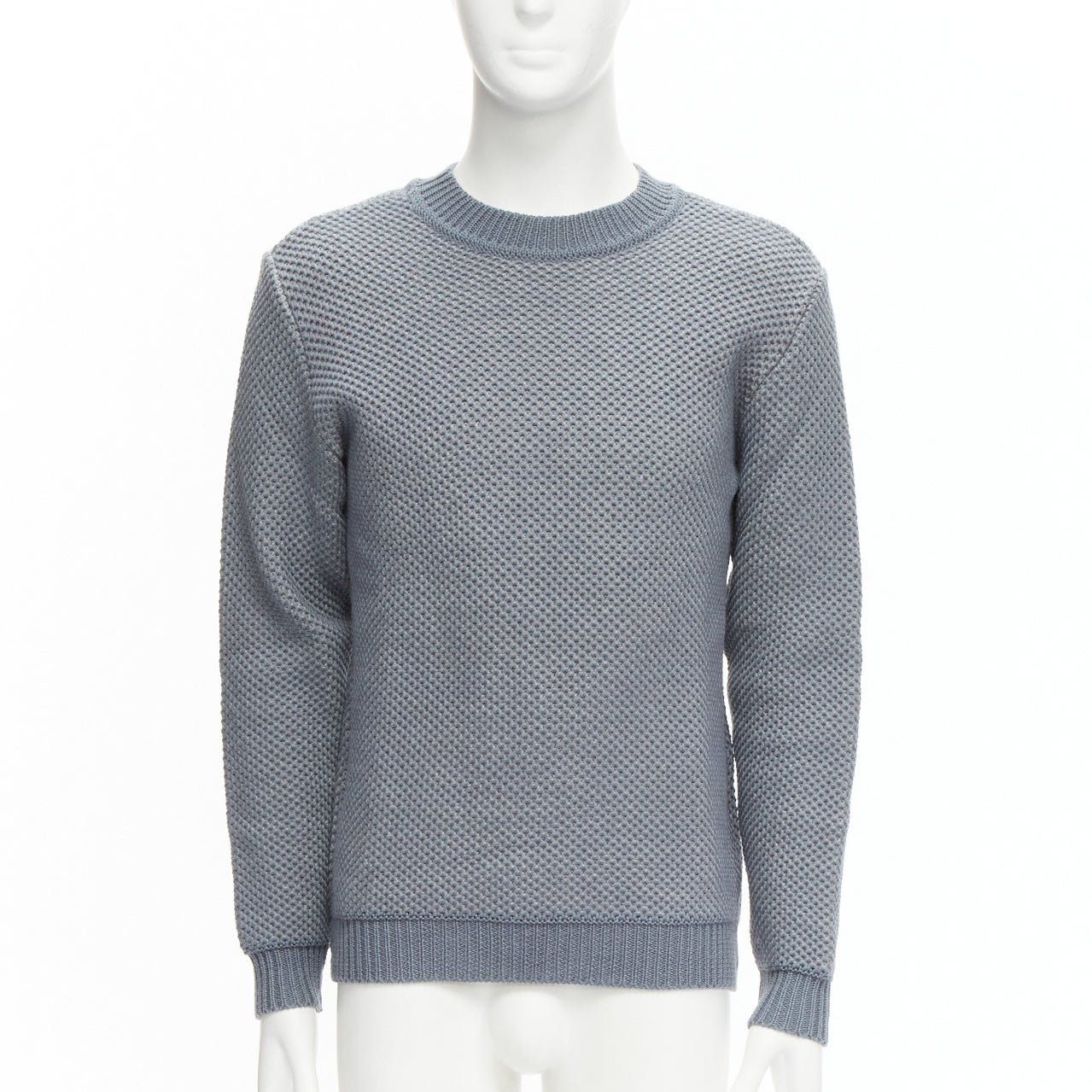 Stephan Schneider STEPHEN SCHNEIDER 100% textured waffle wool grey crew neck sweater Sz 4 L Size US L / EU 52-54 / 3 - 1 Thumbnail