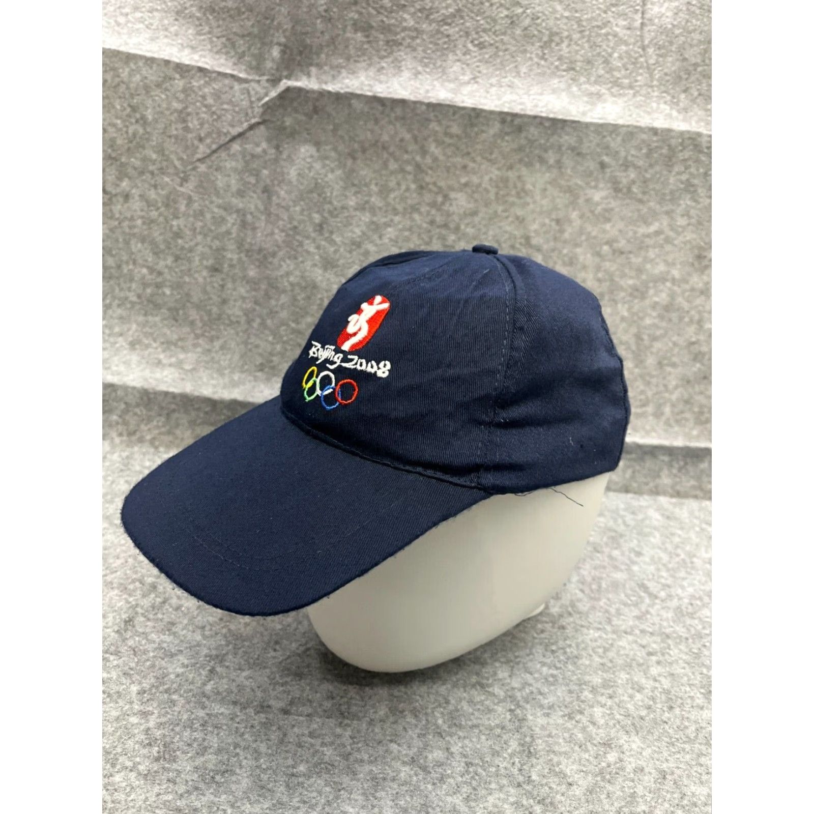 Vintage Beijing 2008 Summer Olympics Hat Cap Strap Back Adult Blue Cotton Embroidered Baseball Cap Unisex Adults Blue Olympics Sports Adjustable Size ONE SIZE - 4 Thumbnail