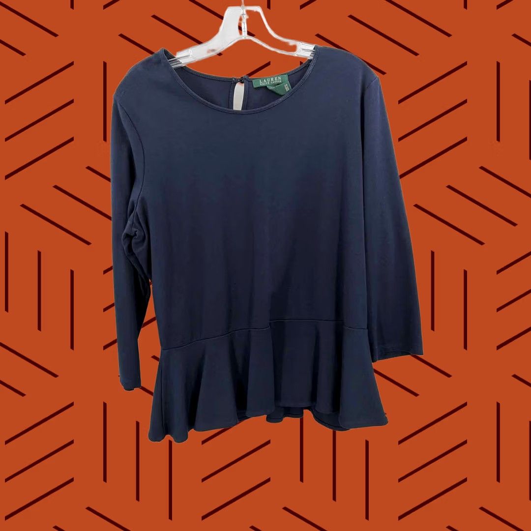 Vintage Lauren Blouse Navy XL Plus Womens Size XL / US 12-14 / IT 48-50 - 1 Thumbnail