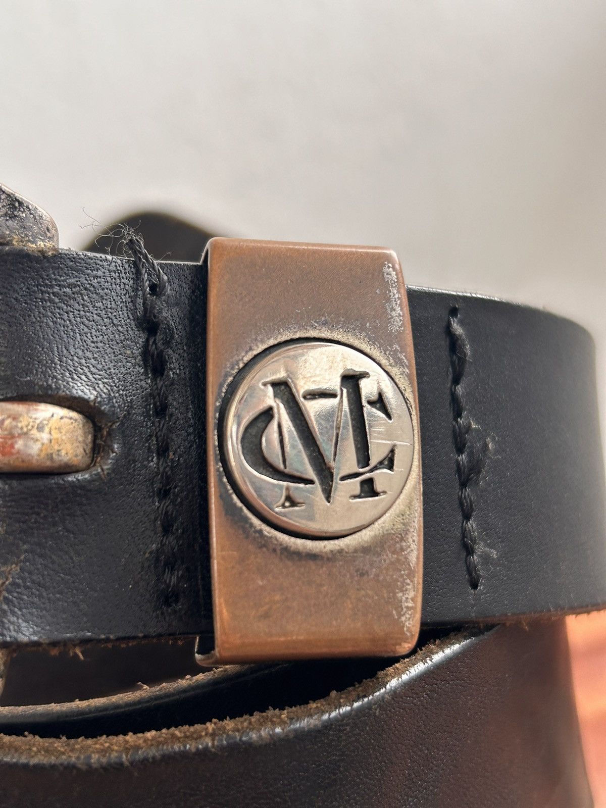 Marlboro Classics Leather buckler black belt Size ONE SIZE - 2 Thumbnail