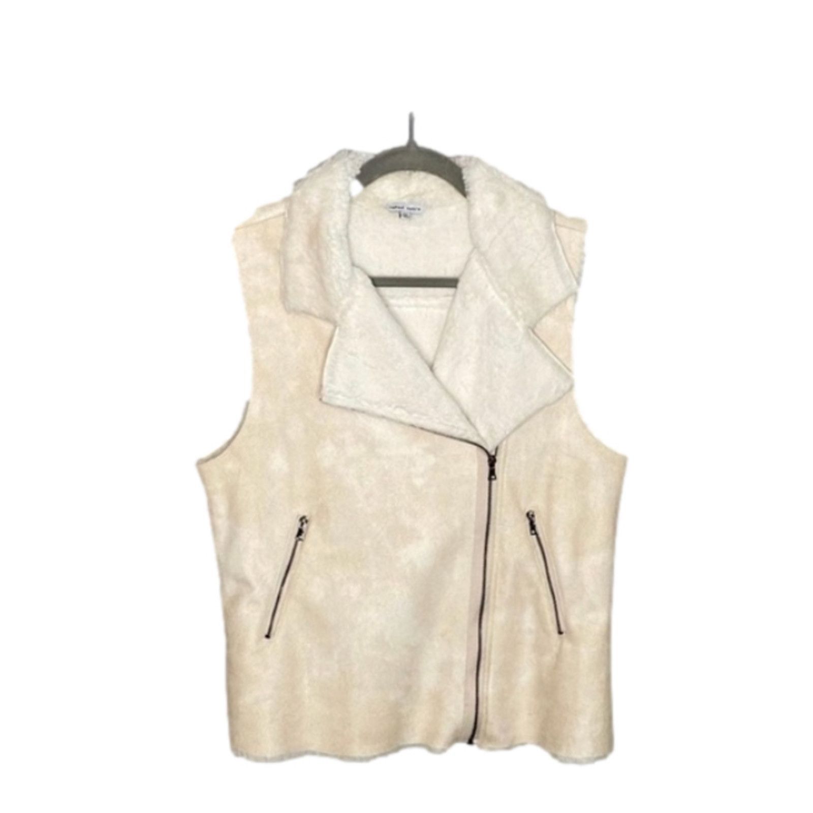 Other Cozy Winter White Faux Shearling Moto Vest Naked Zebra M Size M / US 6-8 / IT 42-44 - 2 Thumbnail
