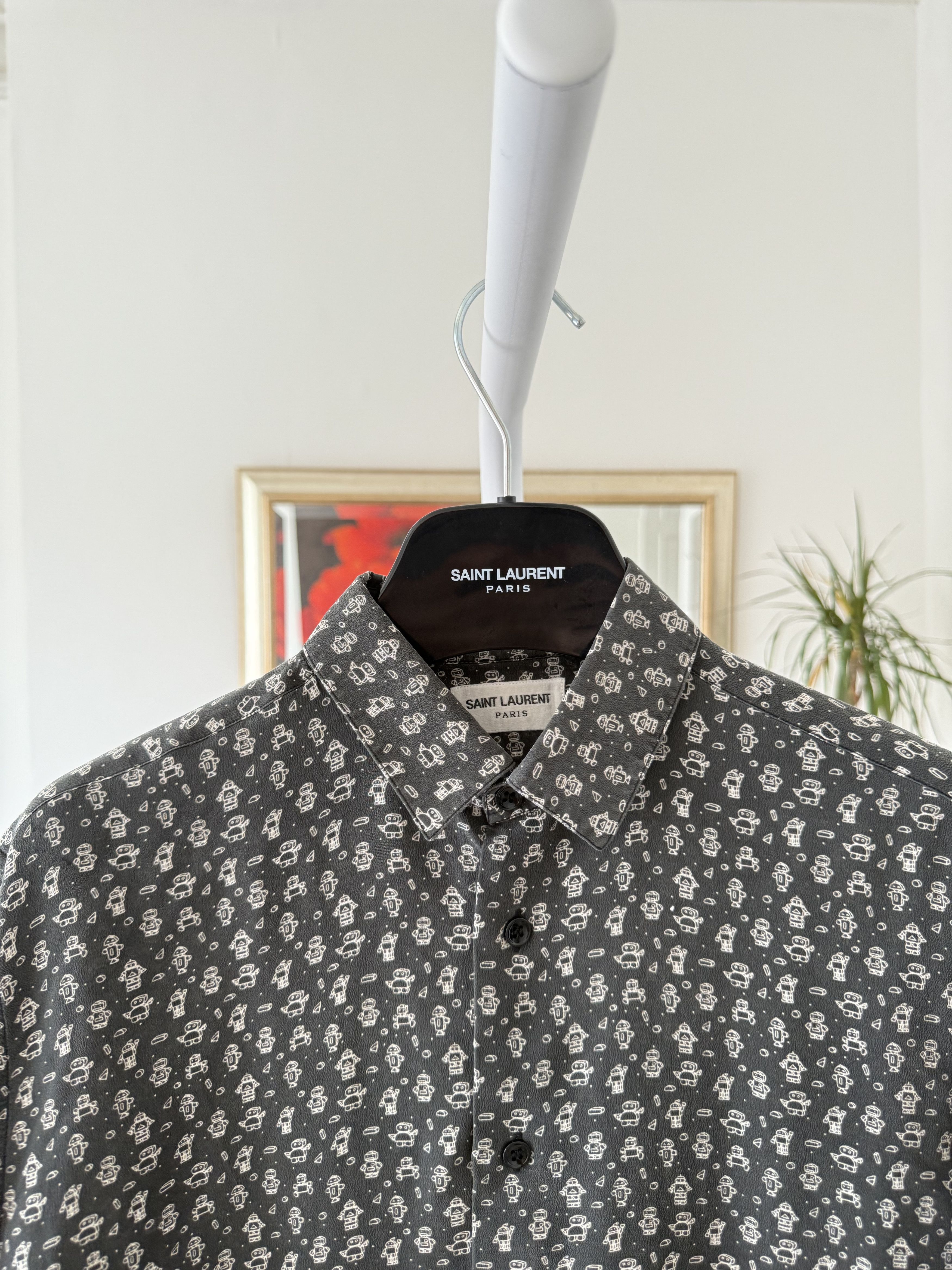 Saint Laurent Paris Saint Laurent Silk Robot Shirt Size US M / EU 48-50 / 2 - 7 Thumbnail