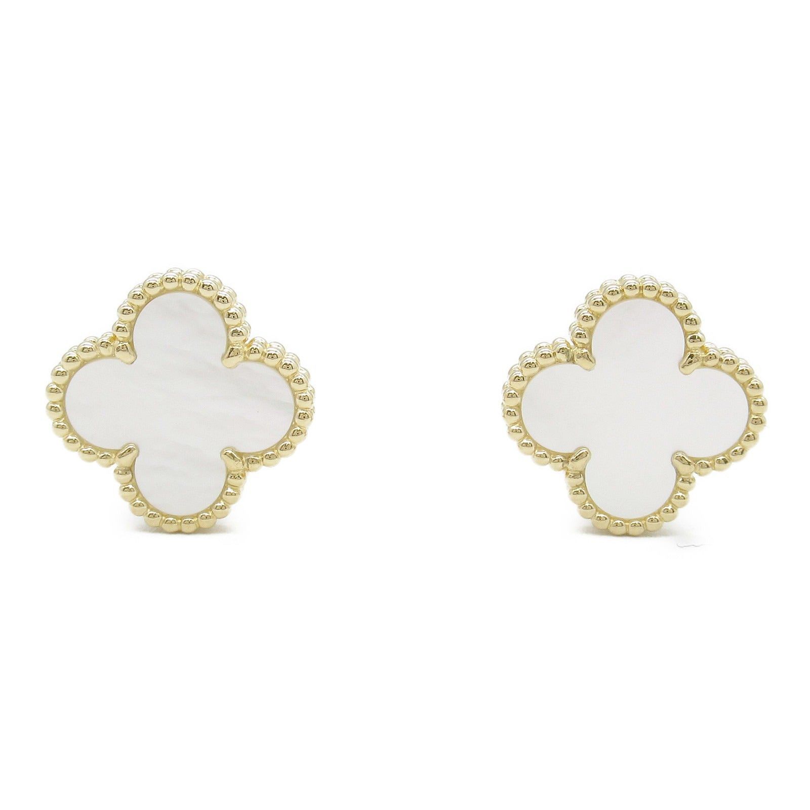 Van Cleef & Arpels Van Cleef Arpels Alhambra Earrings Mother Of Pearl K18 (Yellow Gold) White Size ONE SIZE - 1 Thumbnail