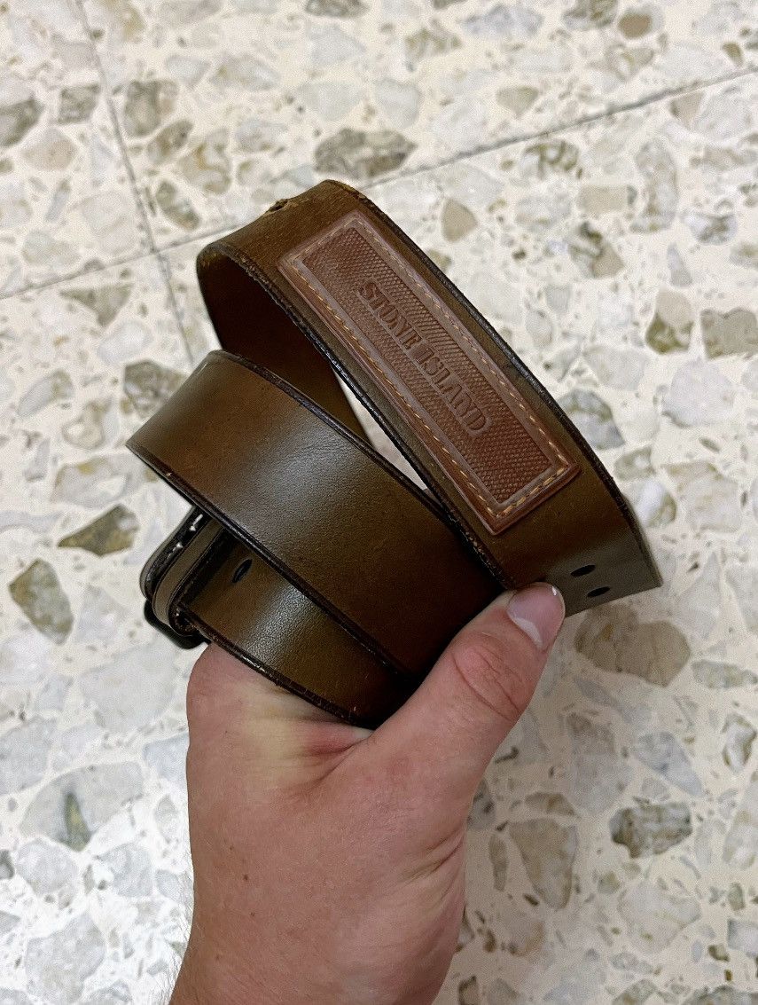 Stone Island × Vintage Vintage stone island denim leather belt 