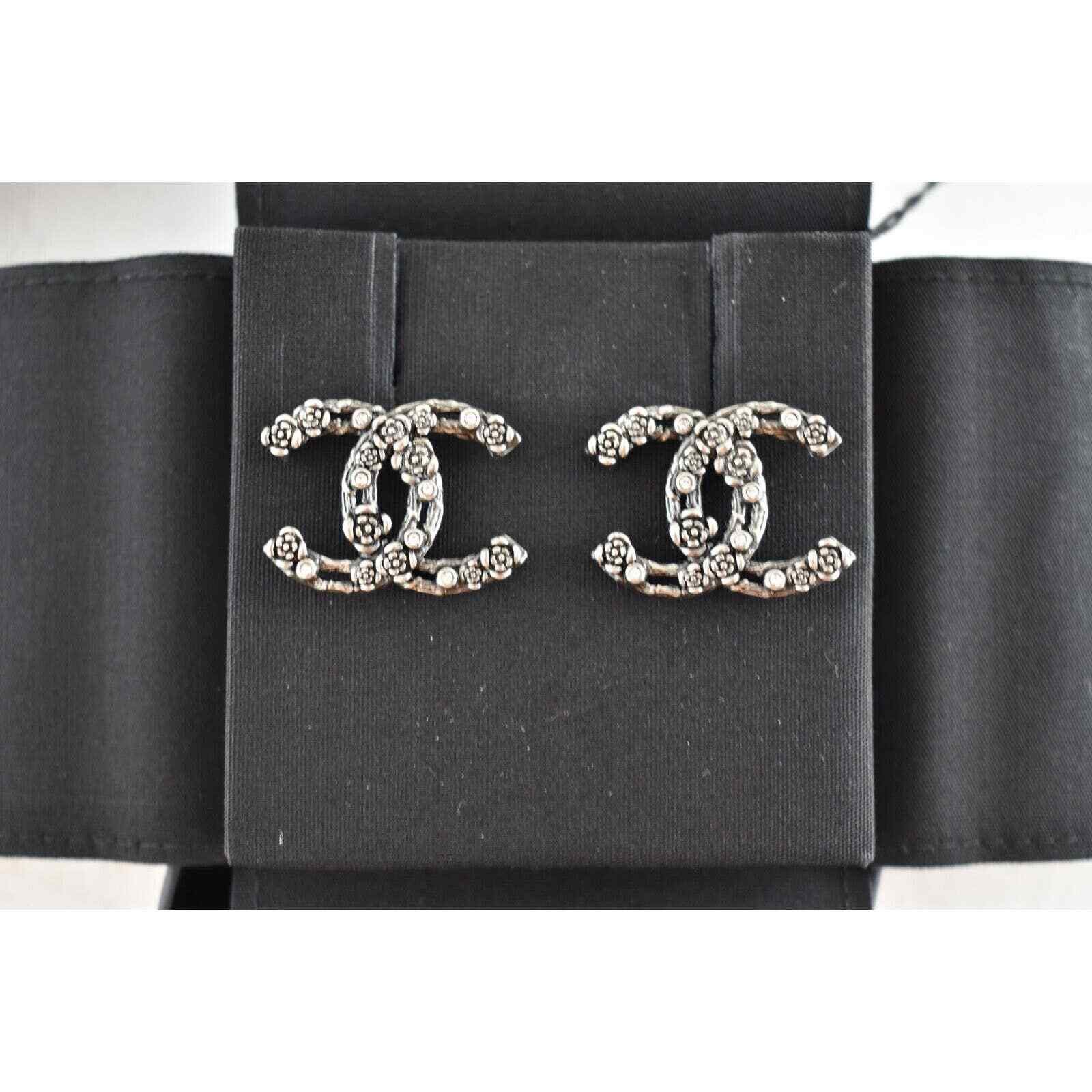 Chanel Chanel Ruthenium Crystal Camellia Statement Drop Earrings Size ONE SIZE - 7 Thumbnail