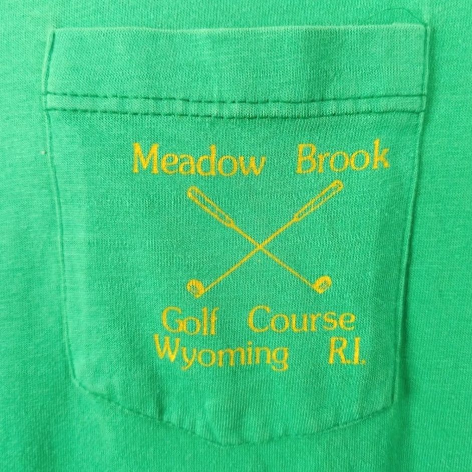 Vintage VINTAGE Meadow Brook Golf Club Polo Shirt Mens Size Medium Green Stedman USA Polo Shirt Golf 80s New England Rhode Island Wyoming Mens Size US M / EU 48-50 / 2 - 3 Thumbnail