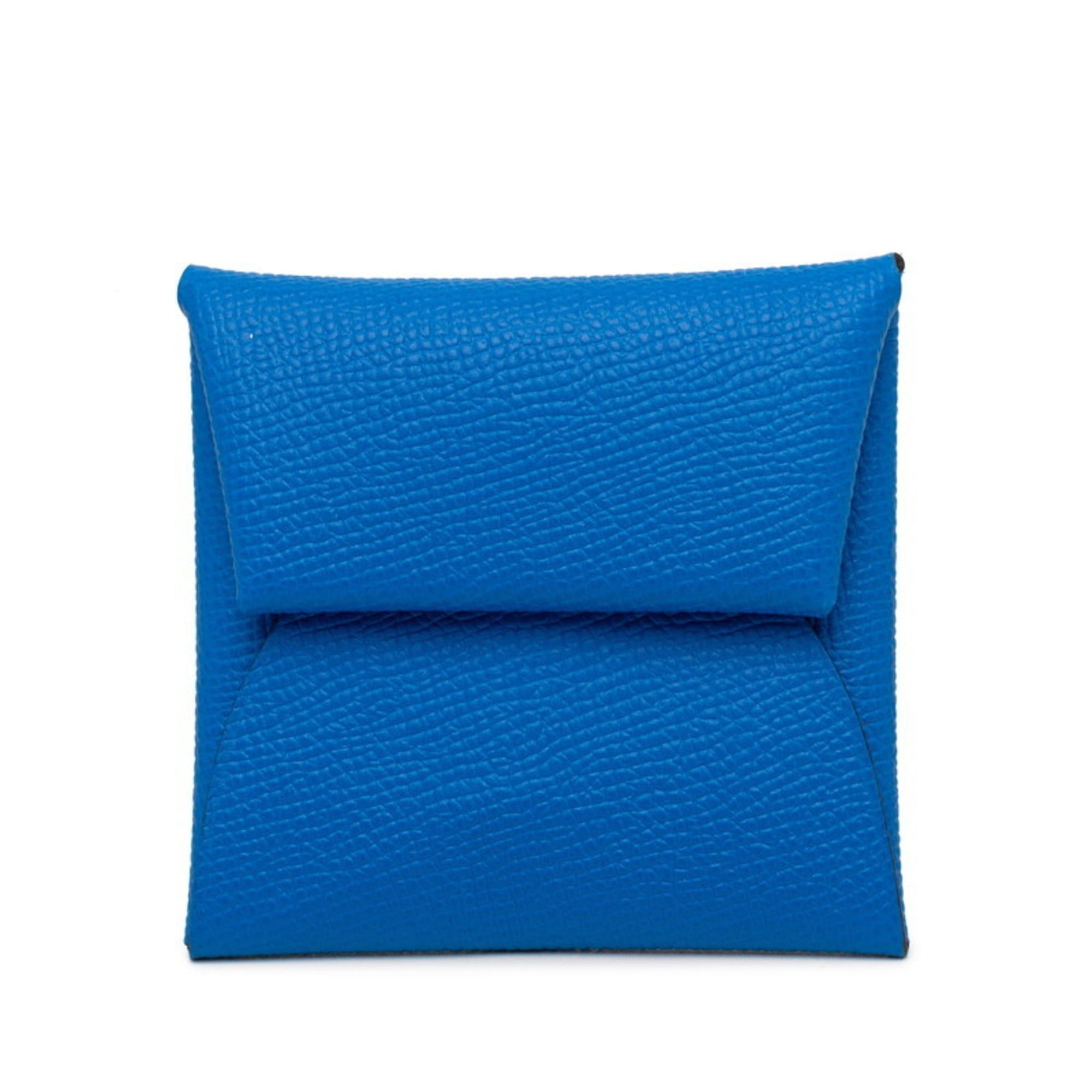 Hermes Hermes Hermès Bastia wallet/coin case in blue Epsom leather for women. Size ONE SIZE - 1 Thumbnail