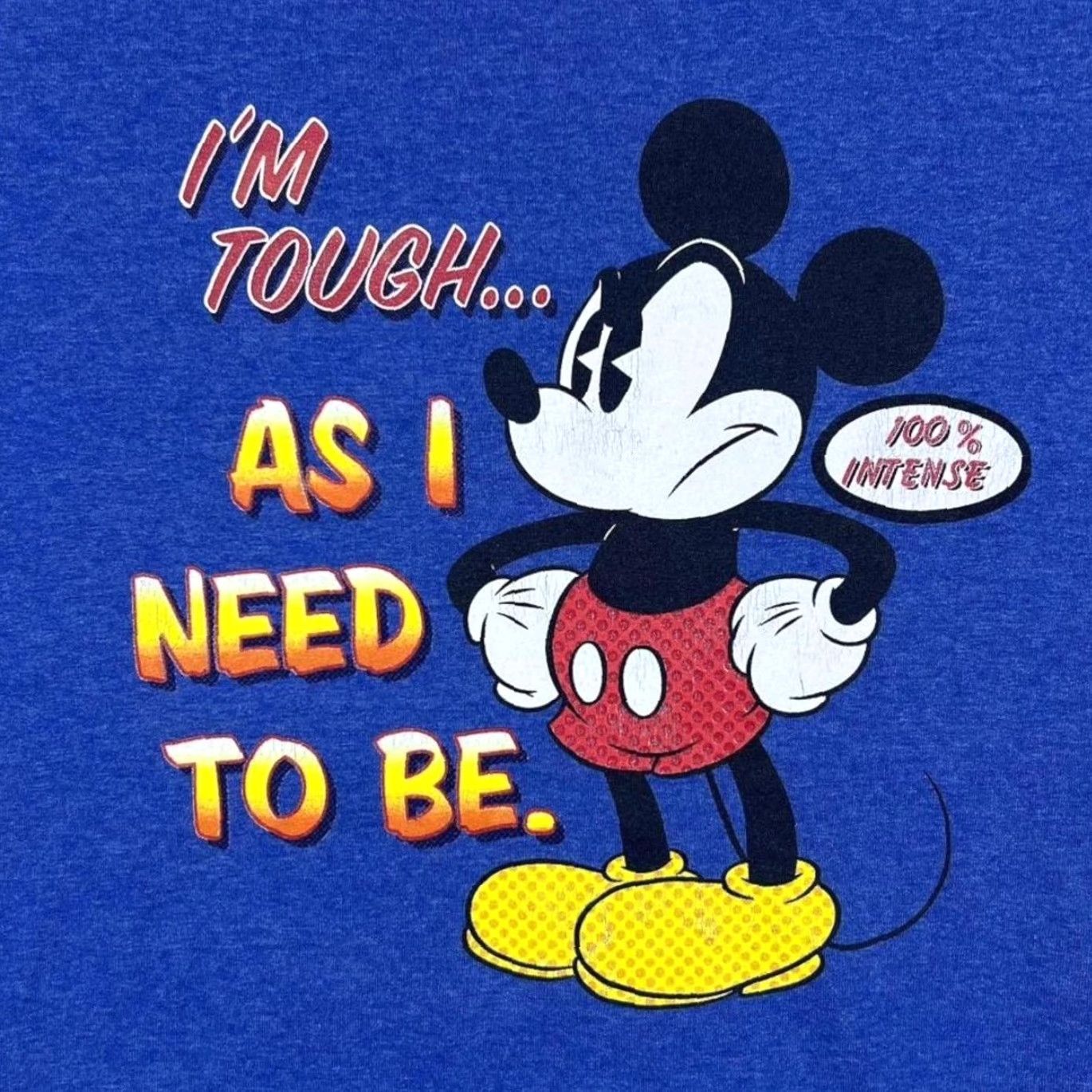 Disney VINTAGE Disney Mickey Unlimited Jerry Leigh "I'm Tough" T-Shirt S Men Blue Mickey Mouse Short Sleeve Cotton Shirt 90s Size US S / EU 44-46 / 1 - 3 Thumbnail