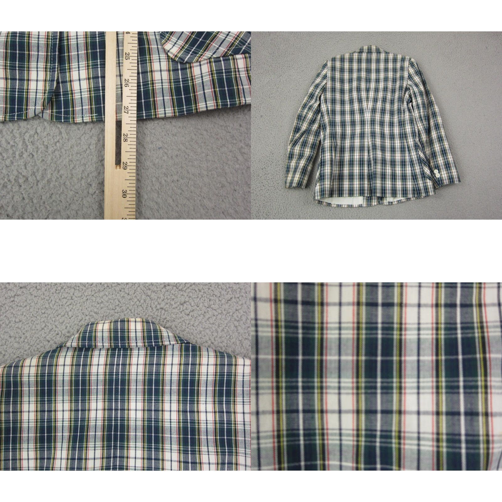 Vintage VINTAGE Astor One Jacket Womens 8 Medium Blue Checkered Blazer Coat 70s Womens Blazer Mens? Size M / US 6-8 / IT 42-44 - 8 Thumbnail