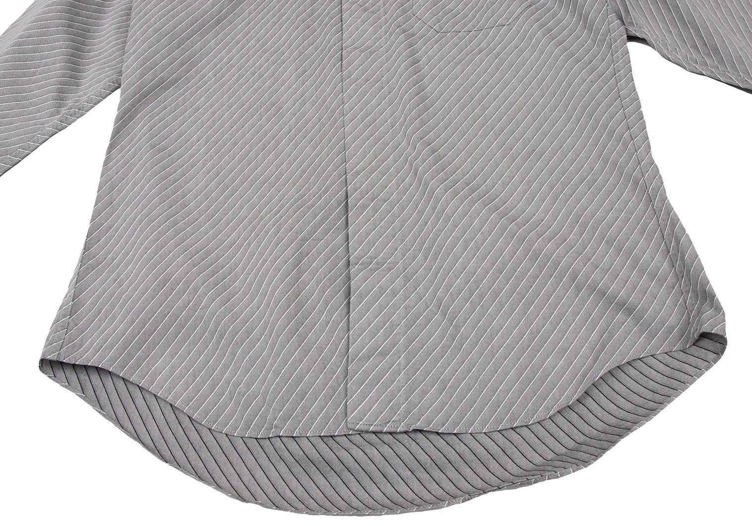 Jean Paul Gaultier Cotton Diagonal Stripe Dress Shirt in Grey and White, Size Size US M / EU 48-50 / 2 - 10 Thumbnail