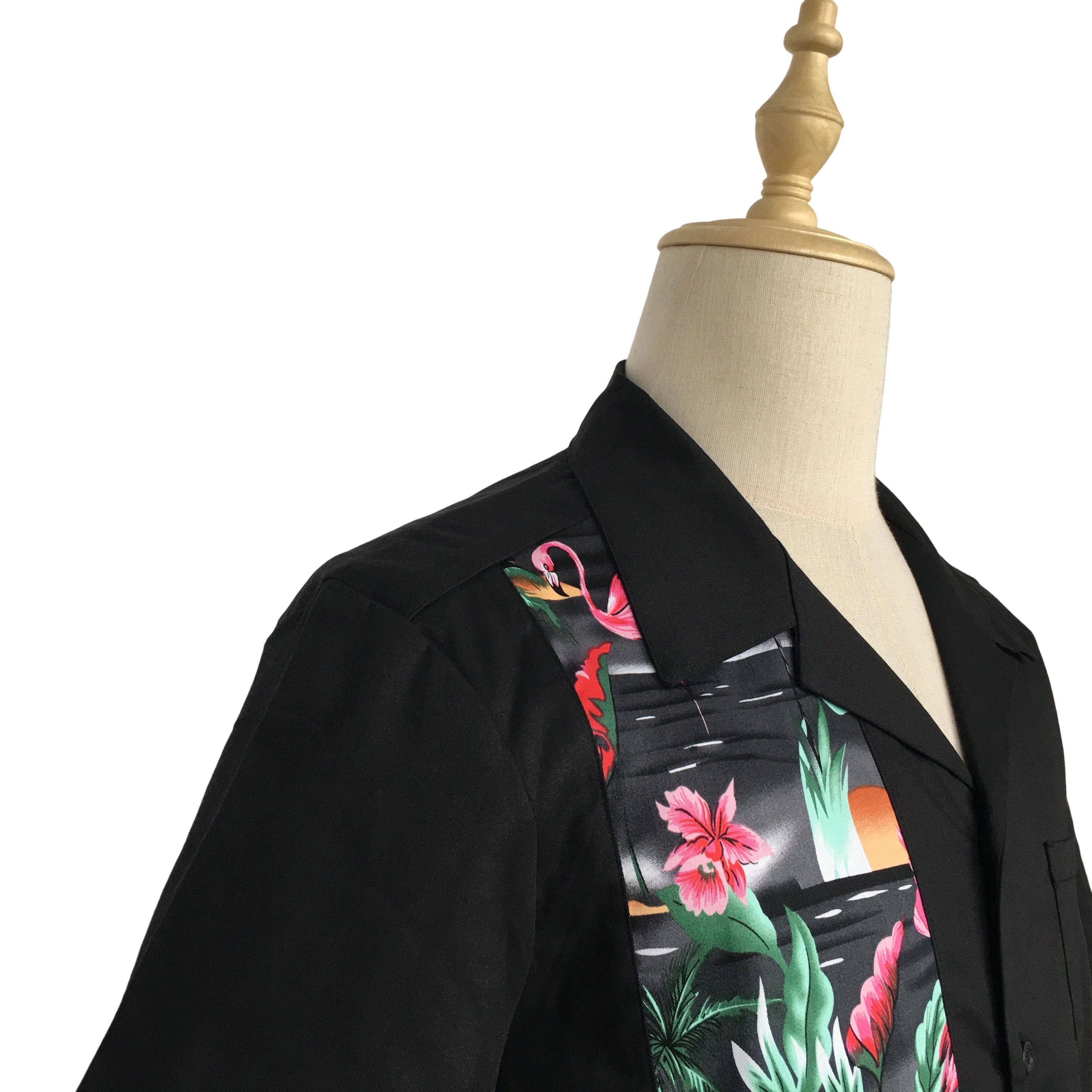 Other Black Casual Bowling Shirts Flamingo Panel Vintage Style Size US L / EU 52-54 / 3 - 6 Thumbnail