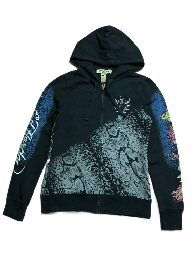 Ed Hardy Vintage Ed Hardy Big Y2K Logo Full Zip Hoodie Size S Size S / US 4 / IT 40 - 1 Thumbnail