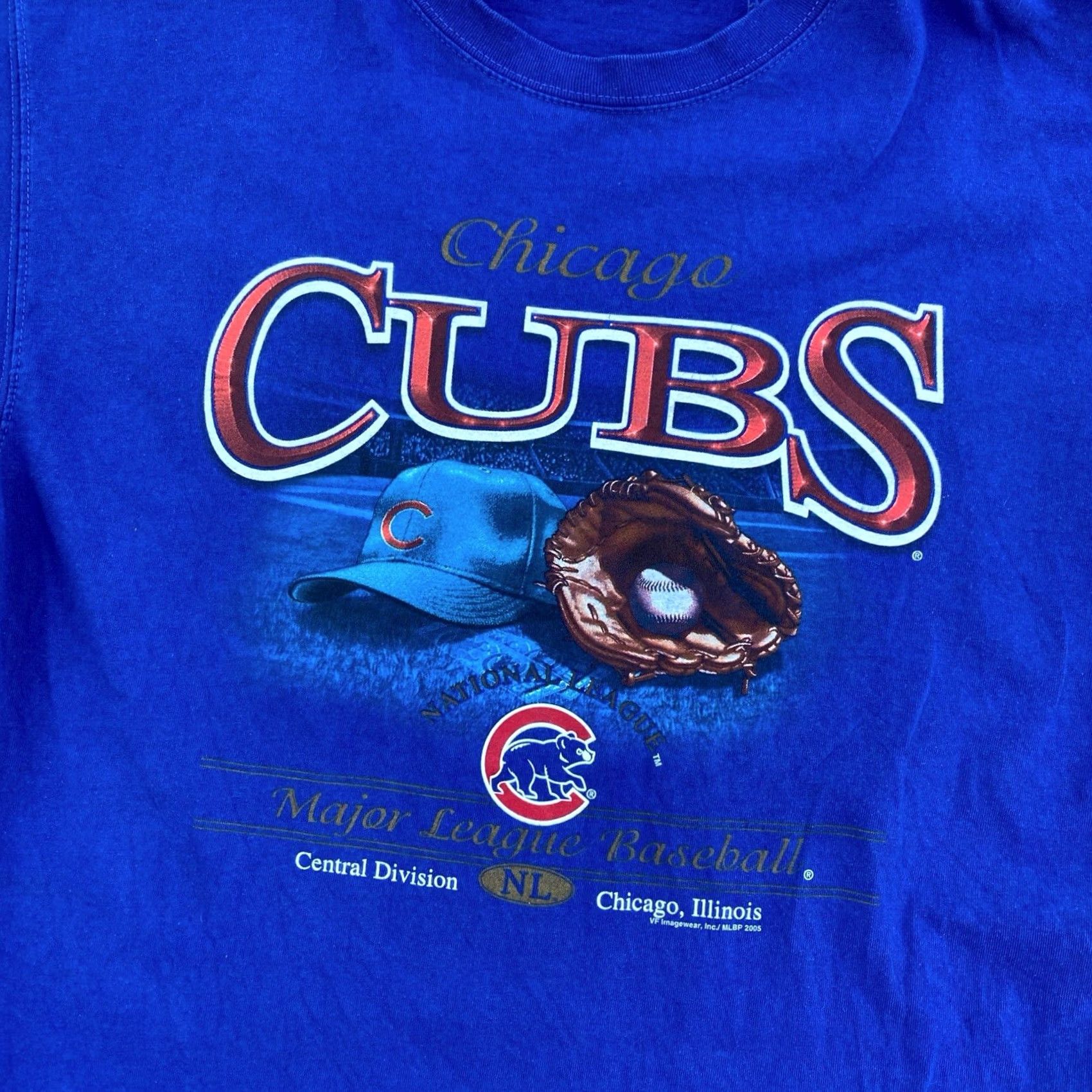 MLB VINTAGE Chicago Cubs Shirt Mens L Blue 2005 MLB Baseball Logo National League CSA T-Shirt Crew Neck Short Sleeve Cotton Knit Logo Men Regular Wood? Size US L / EU 52-54 / 3 - 2 Thumbnail