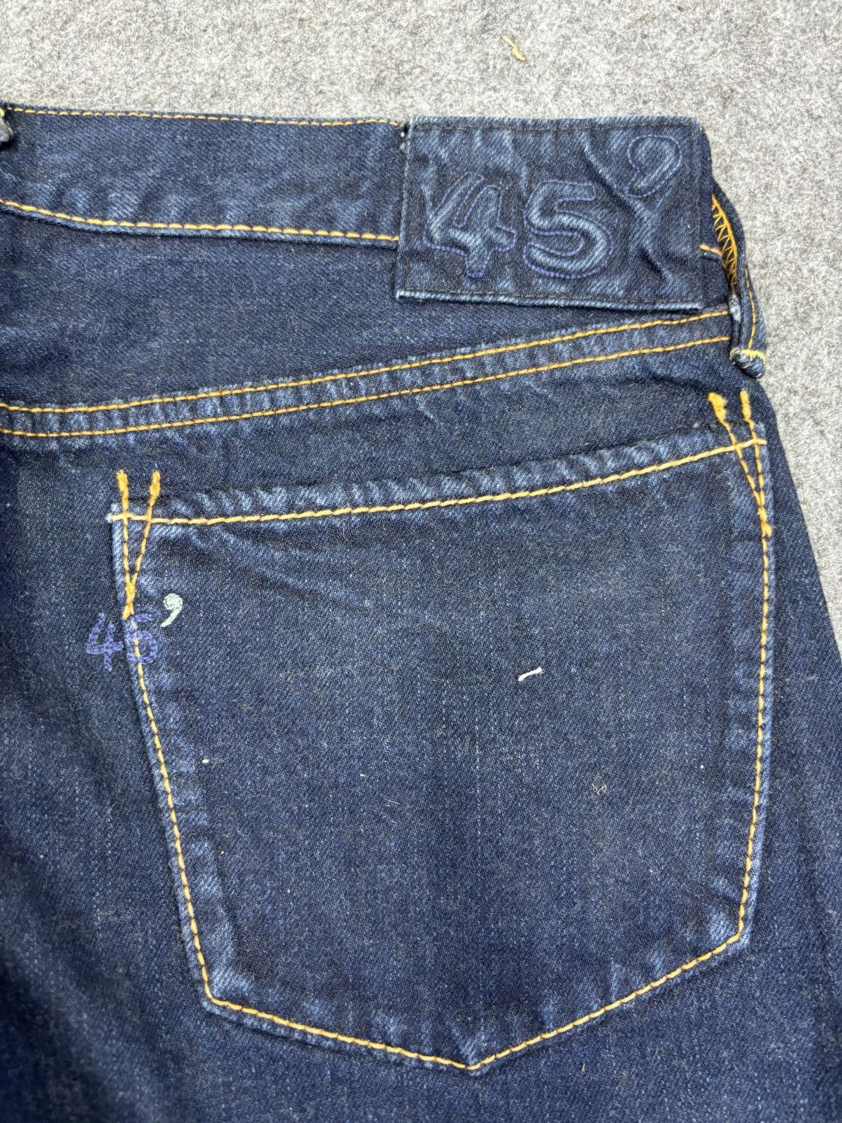 45rpm 💥Indigo Wash💥Rare 45rpm Organic Dye Regular Denim F893 Size US 31 - 9 Thumbnail