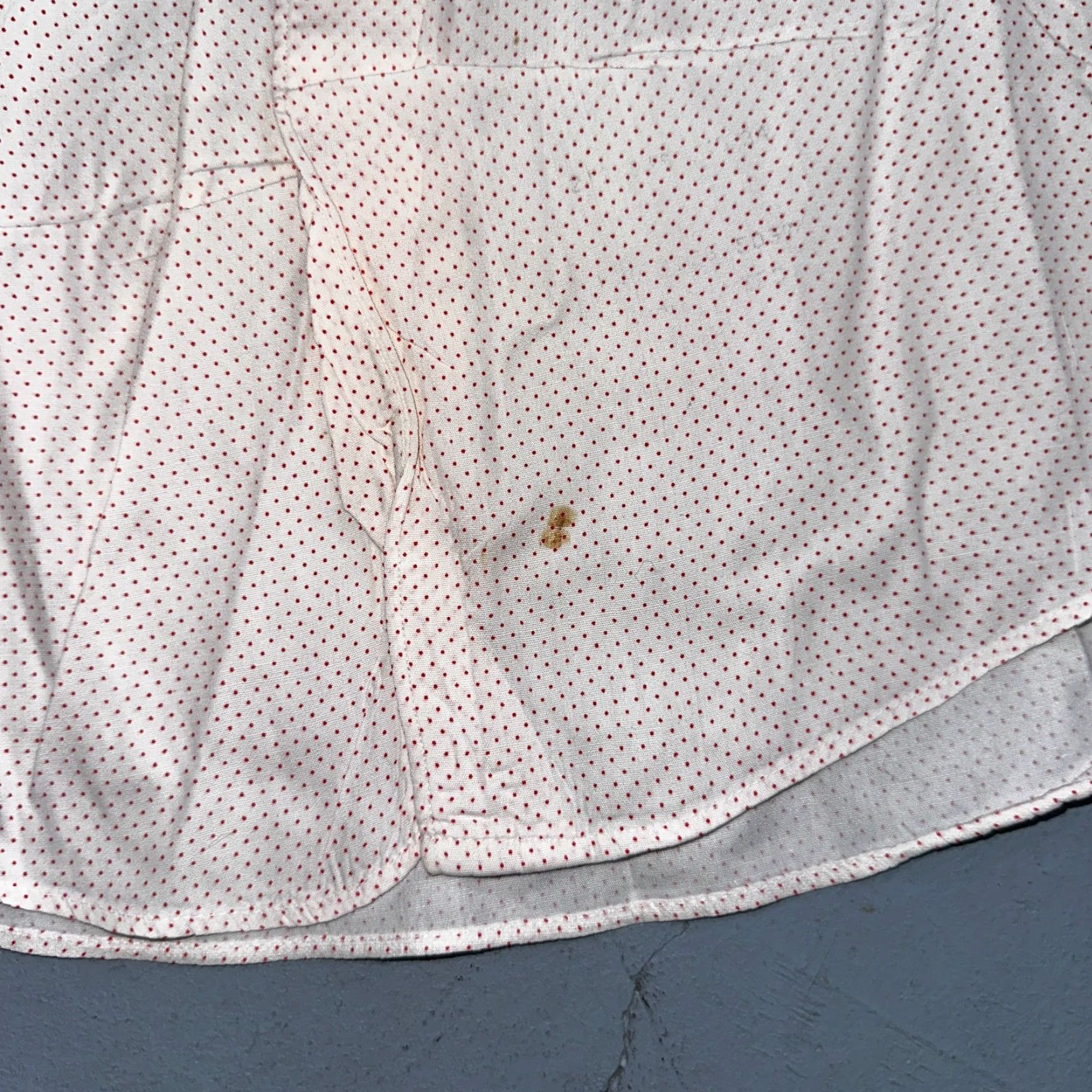 Vintage VINTAGE 1950s Penney's Towncraft Button-Front Dress Shirt Large Blue Polka Dot Mens Size 42R - 5 Thumbnail