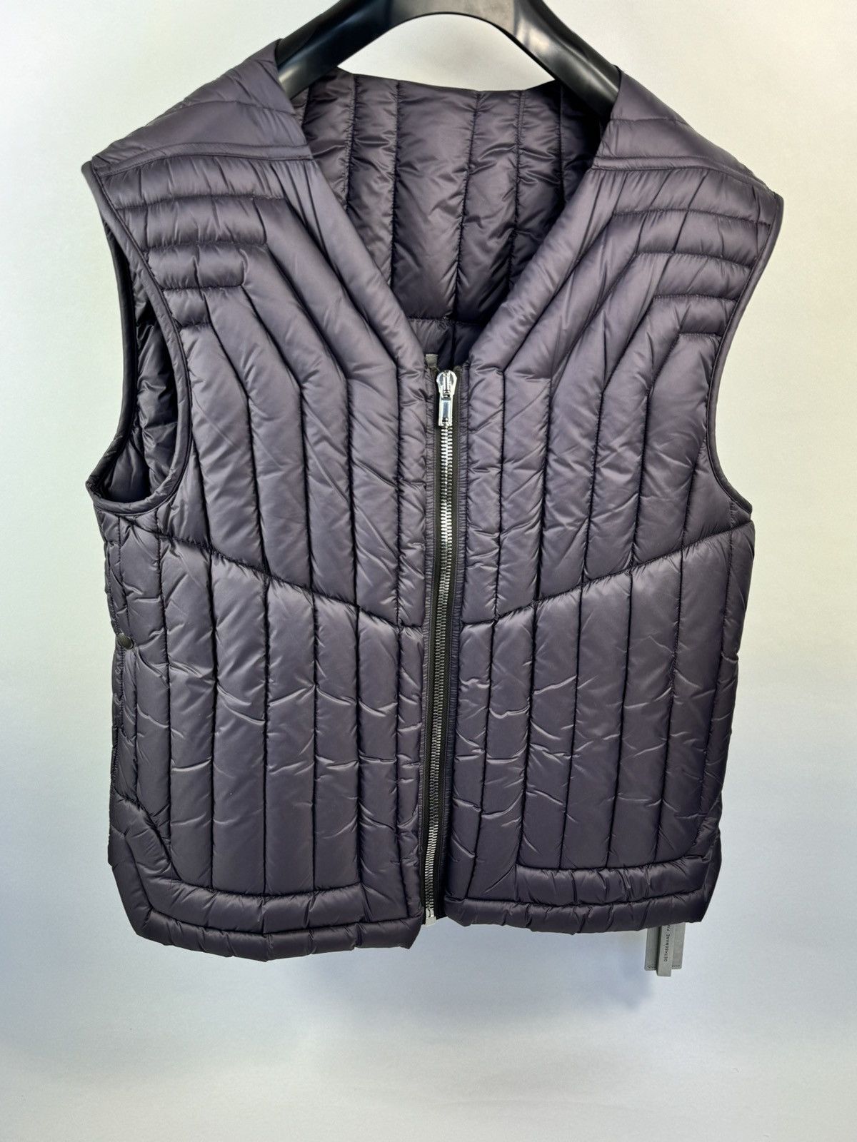 image of Rick Owens Padded Cargo Eggplant Vest Size: 52 / Xl, Men's