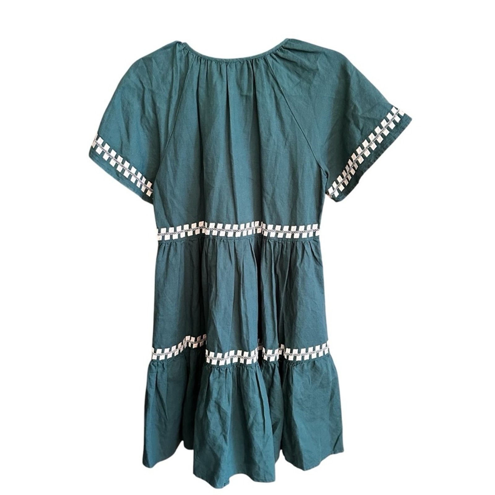 Madewell NWT Madewell NWT Linen Blend Flutter Sleeve Mini Dress Size XXS / US 00 / IT 34 - 10 Thumbnail