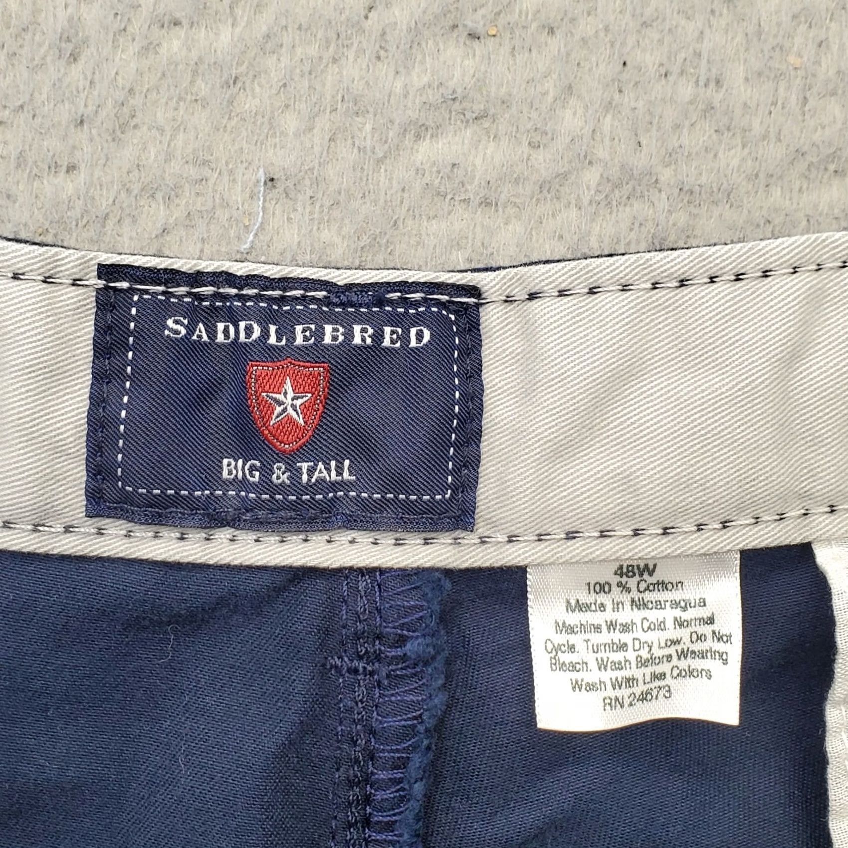 Vintage Saddlebred Chino Shorts Mens Plus 48W Blue Pleated Front Regular Fit High Waist Short Size US 30 / EU 46 - 6 Thumbnail