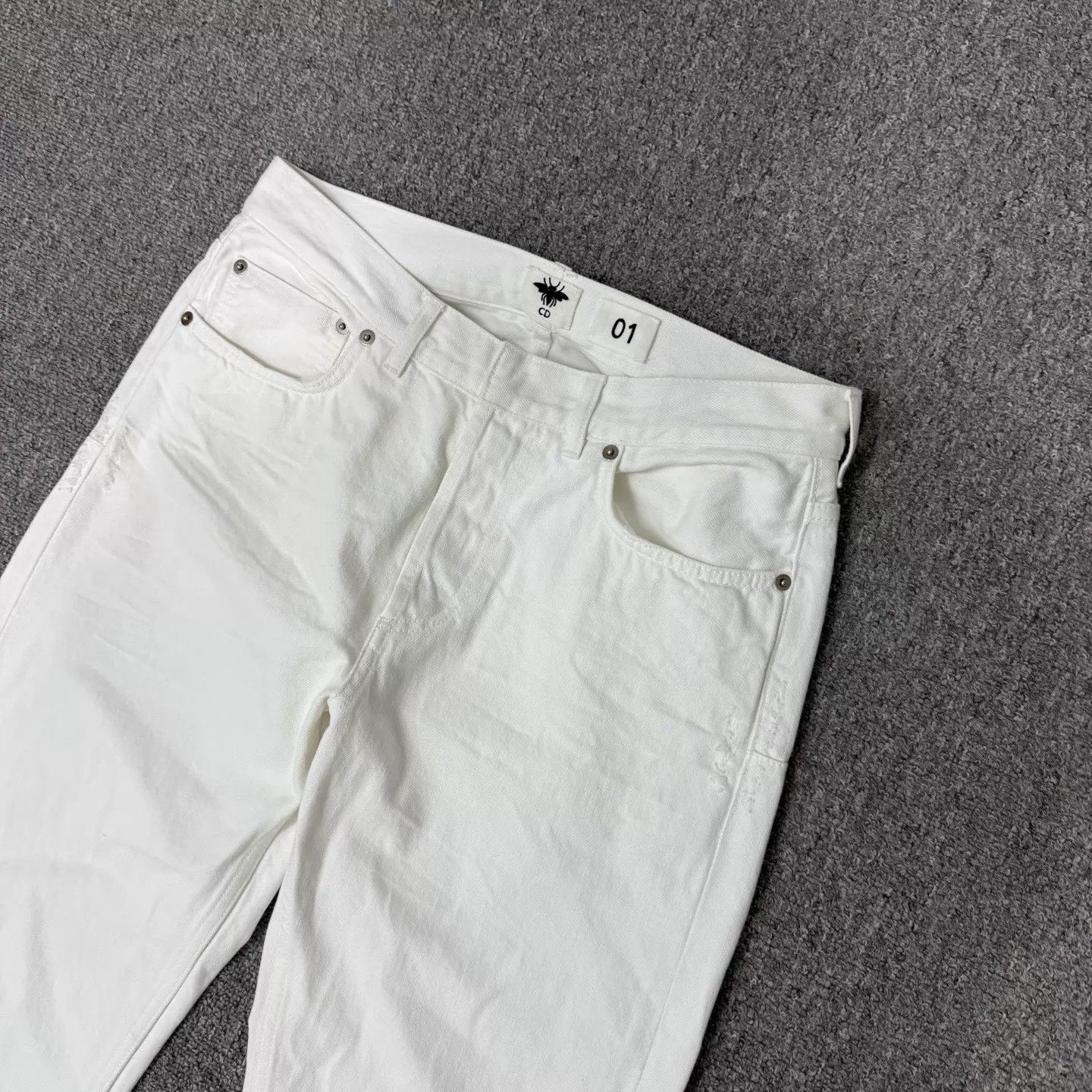 Dior Dior white webbing cuffed jeans 38 99 New Size 27" / US 4 / IT 40 - 3 Thumbnail