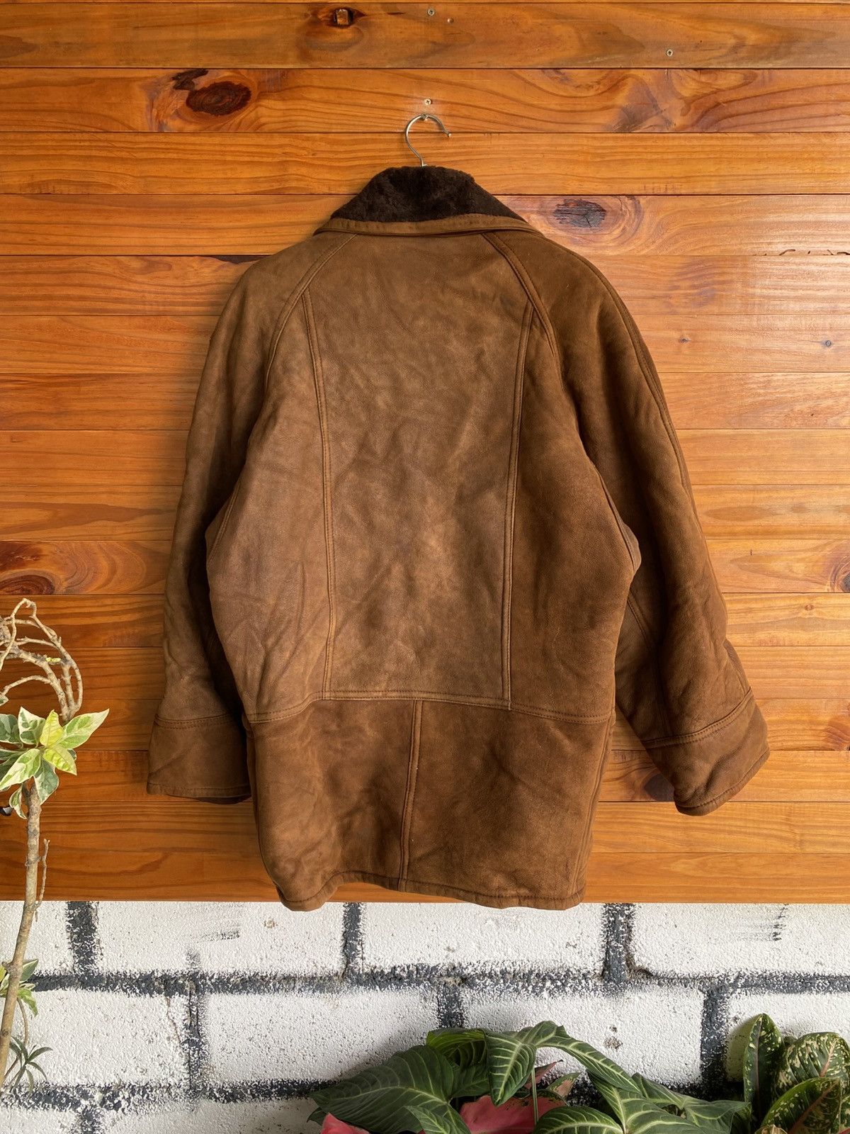 Vintage Vintage COLZER Shearling Suede Brown Leather Winter Coat Size US L / EU 52-54 / 3 - 9 Thumbnail