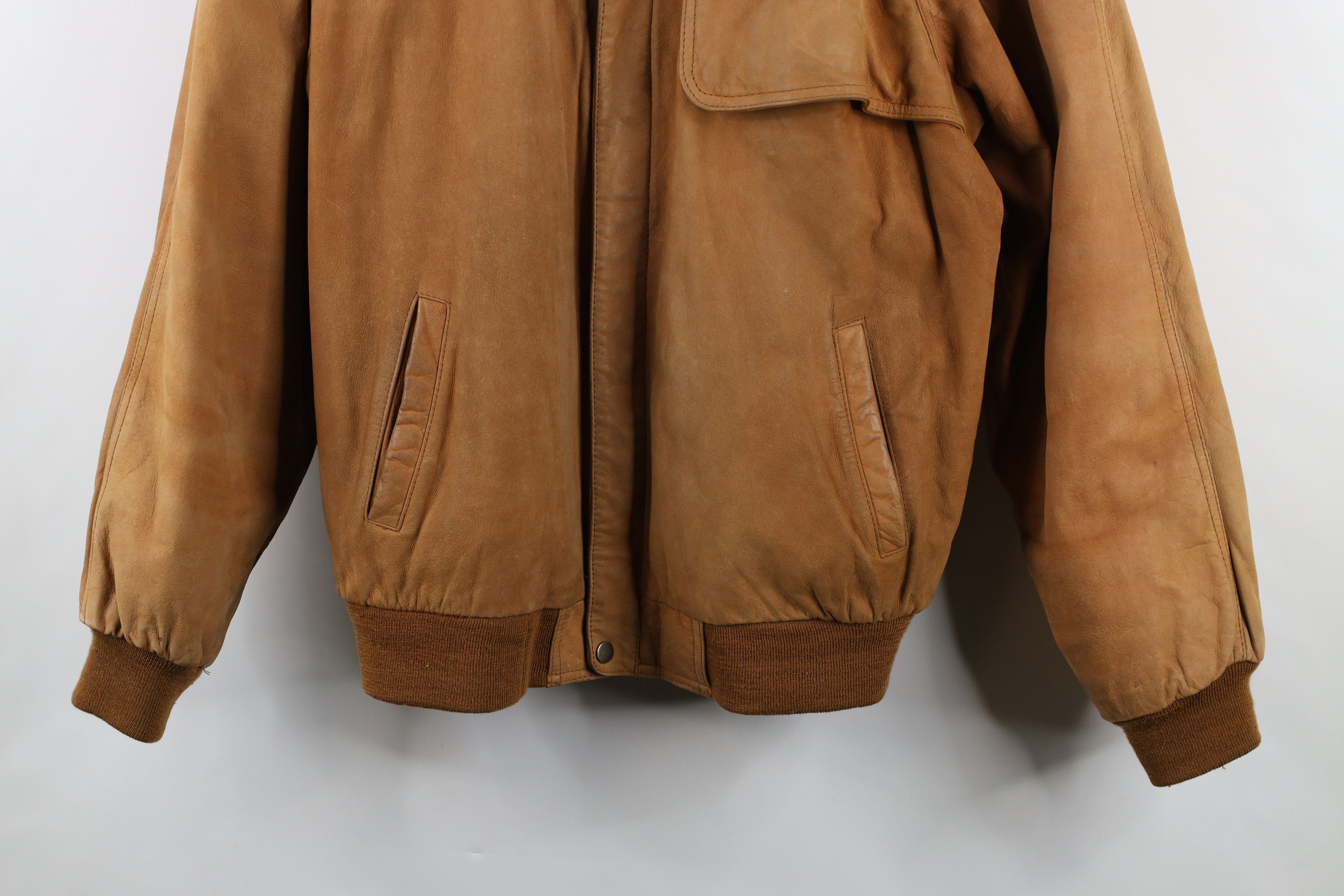Marlboro × Vintage Vintage 90s Marlboro Lined Leather Flight Bomber Jacket Size US L / EU 52-54 / 3 - 3 Thumbnail