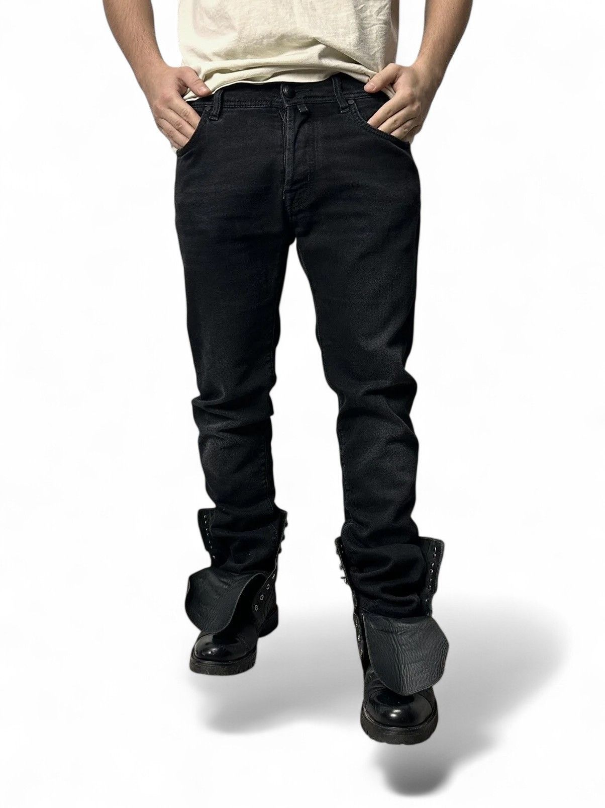 14th Addiction Jacob Cohen black denim jeans slim fit vintage style Size US 32 / EU 48 - 1 Thumbnail