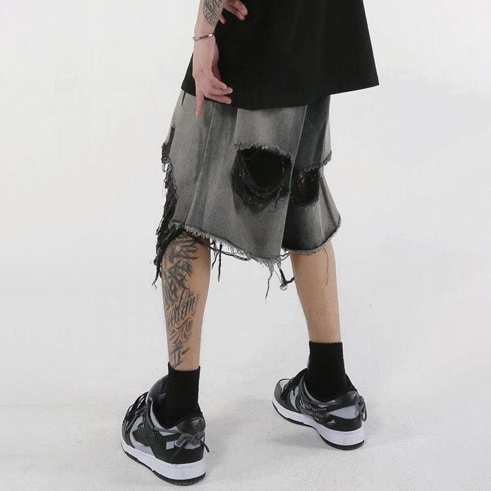 Japanese Brand × Vintage Washed Old Ripped Shortpants Size US 33 - 5 Thumbnail