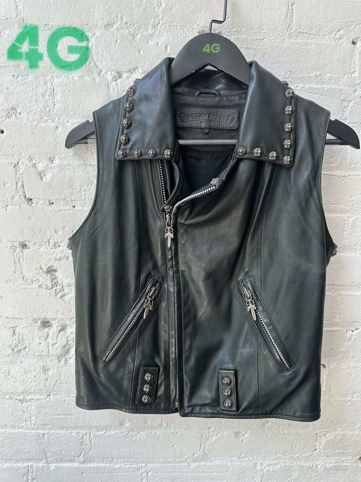 Chrome Hearts Chrome Hearts CROSS PATCH SILVER STUD leather vest jacket Size US M / EU 48-50 / 2 - 2 Thumbnail
