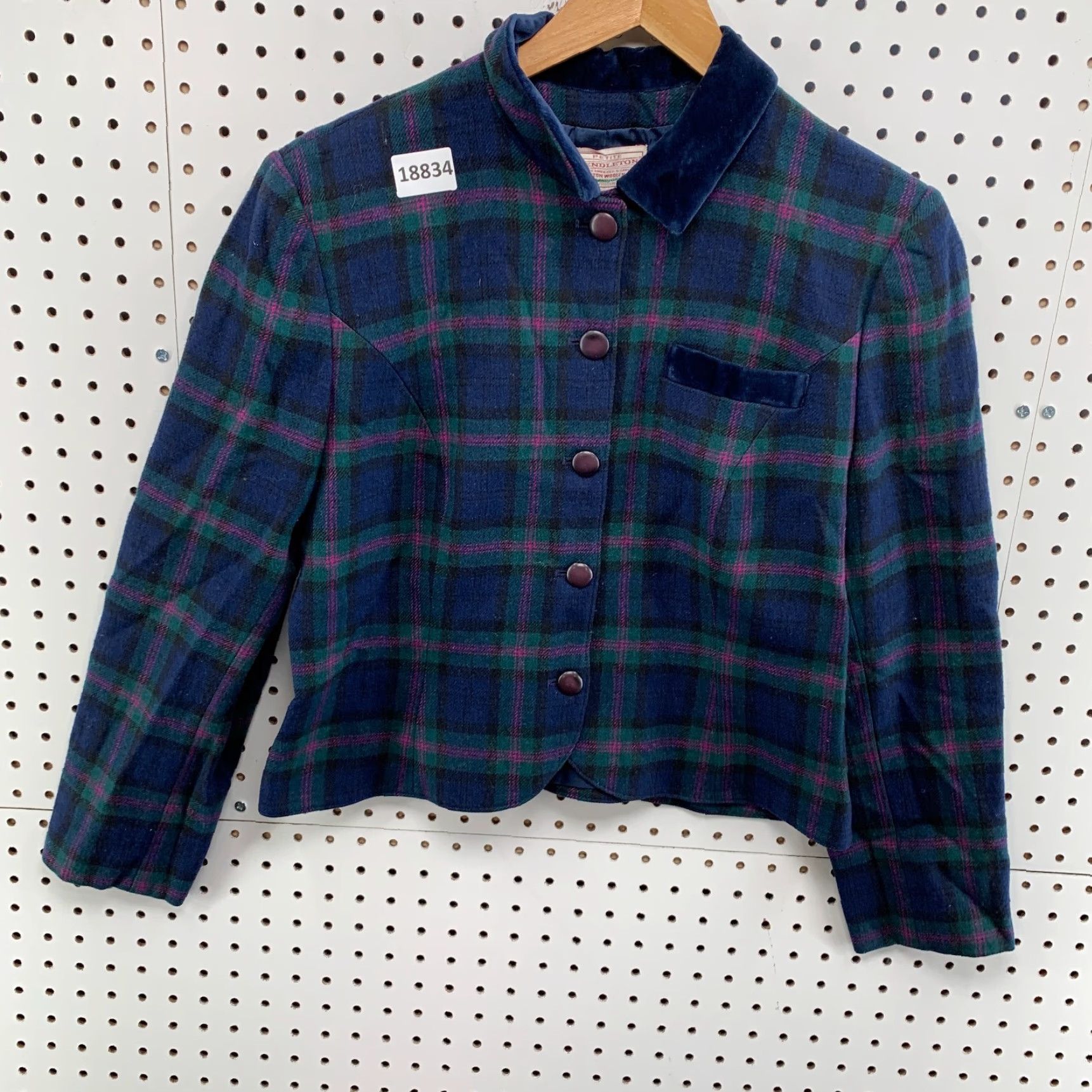 Pendleton VINTAGE Pendleton Plaid Wool Blazer Blue Ladies Petite Size 12 Size XL / US 12-14 / IT 48-50 - 6 Thumbnail