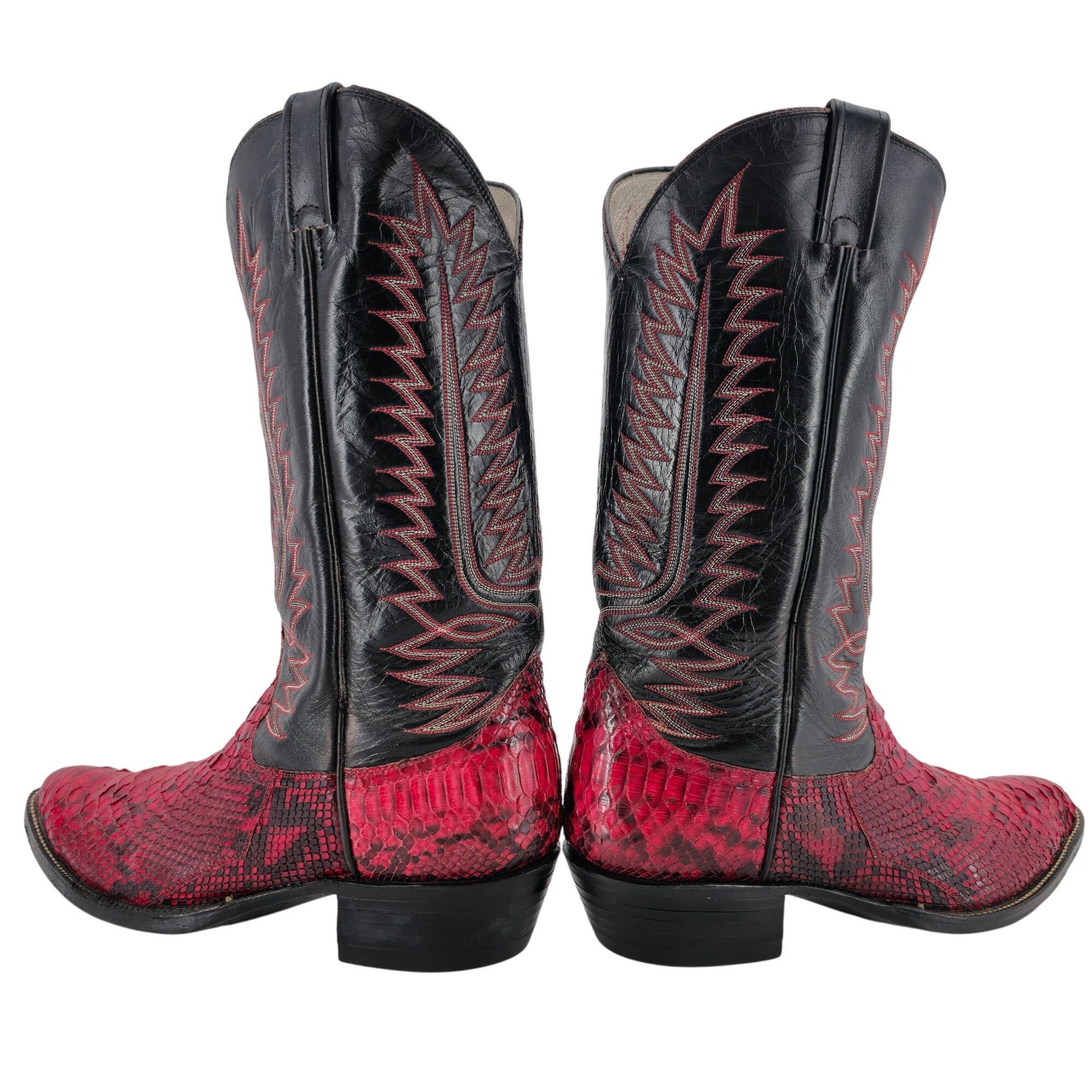 Other Vintage Men 11.5D Red Python Exotic Snakeskin Leather Cowboy Size US 11.5 / EU 44-45 - 4 Thumbnail