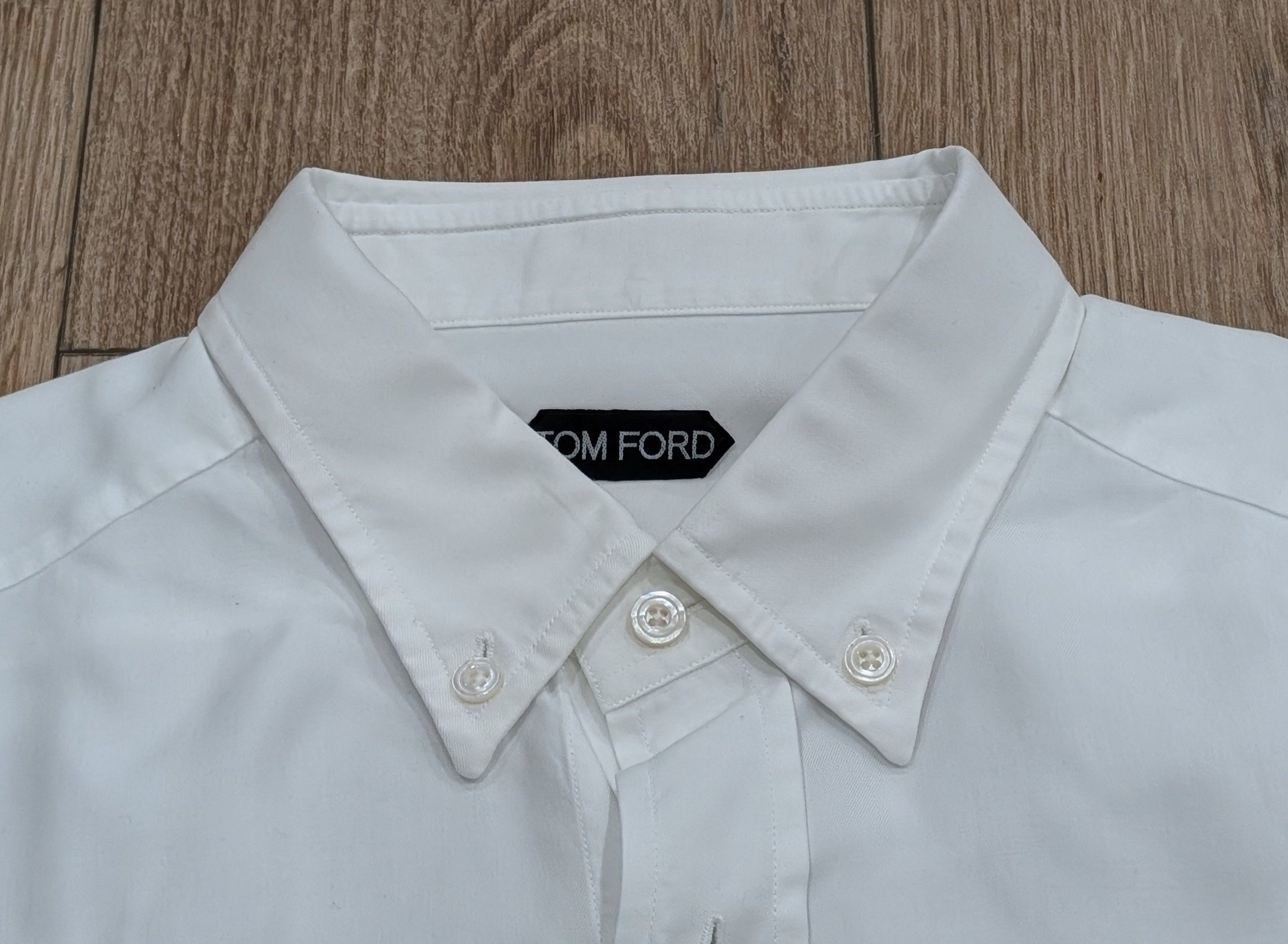 Tom Ford TOM FORD Twill Lyocell Button Up Shirt White 42 US 16.5 Size US L / EU 52-54 / 3 - 2 Thumbnail
