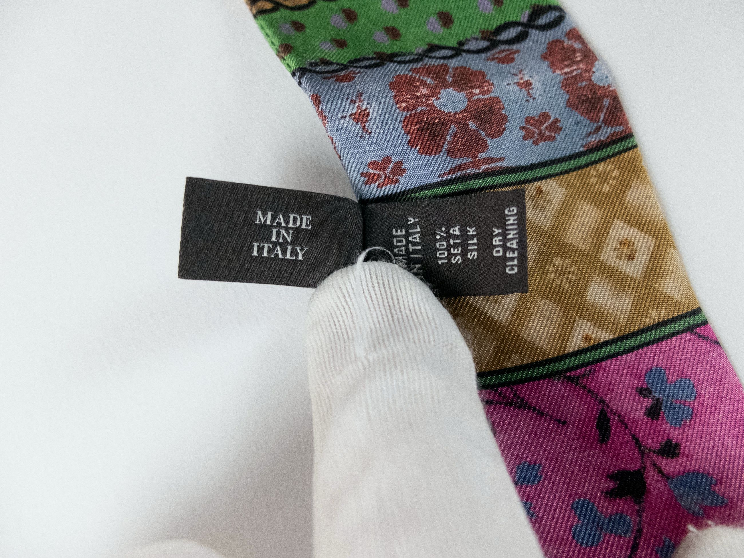 Loro Piana LORO PIANA floral print silk mitzah scarf tie band q Size ONE SIZE - 4 Thumbnail