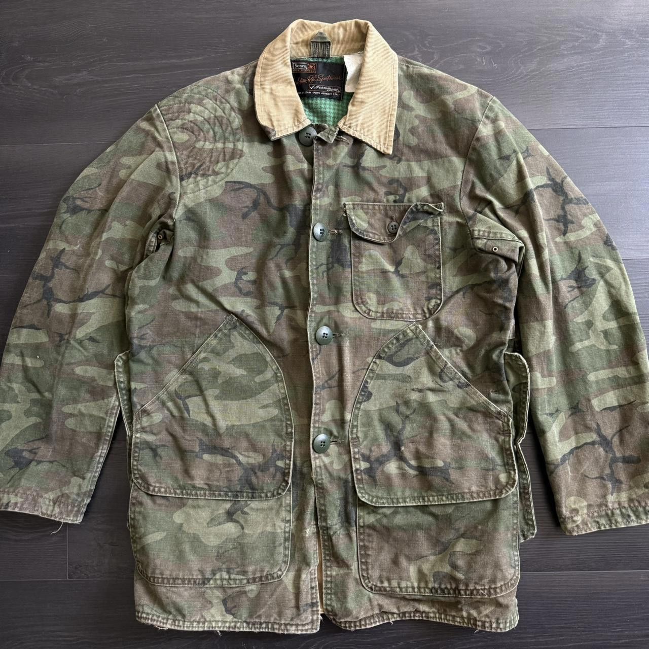 Sears × Vintage Vintage 80s Sears Camo Button Size US XL / EU 56 / 4 - 1 Thumbnail