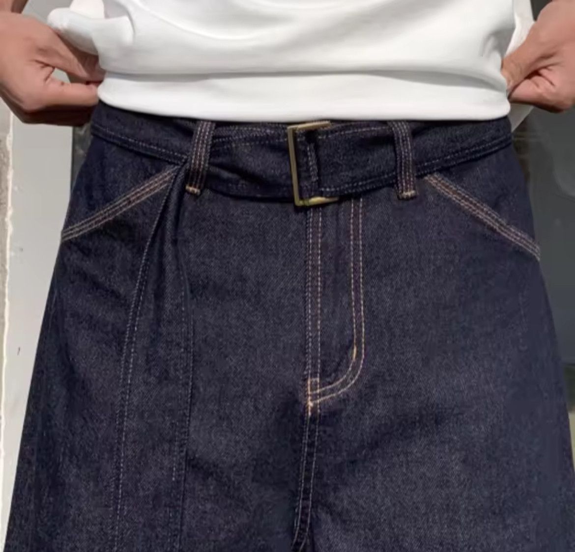 Japanese Brand Dark Blue Fit Straight-leg Baggy Jeans Size US 32 / EU 48 - 5 Thumbnail