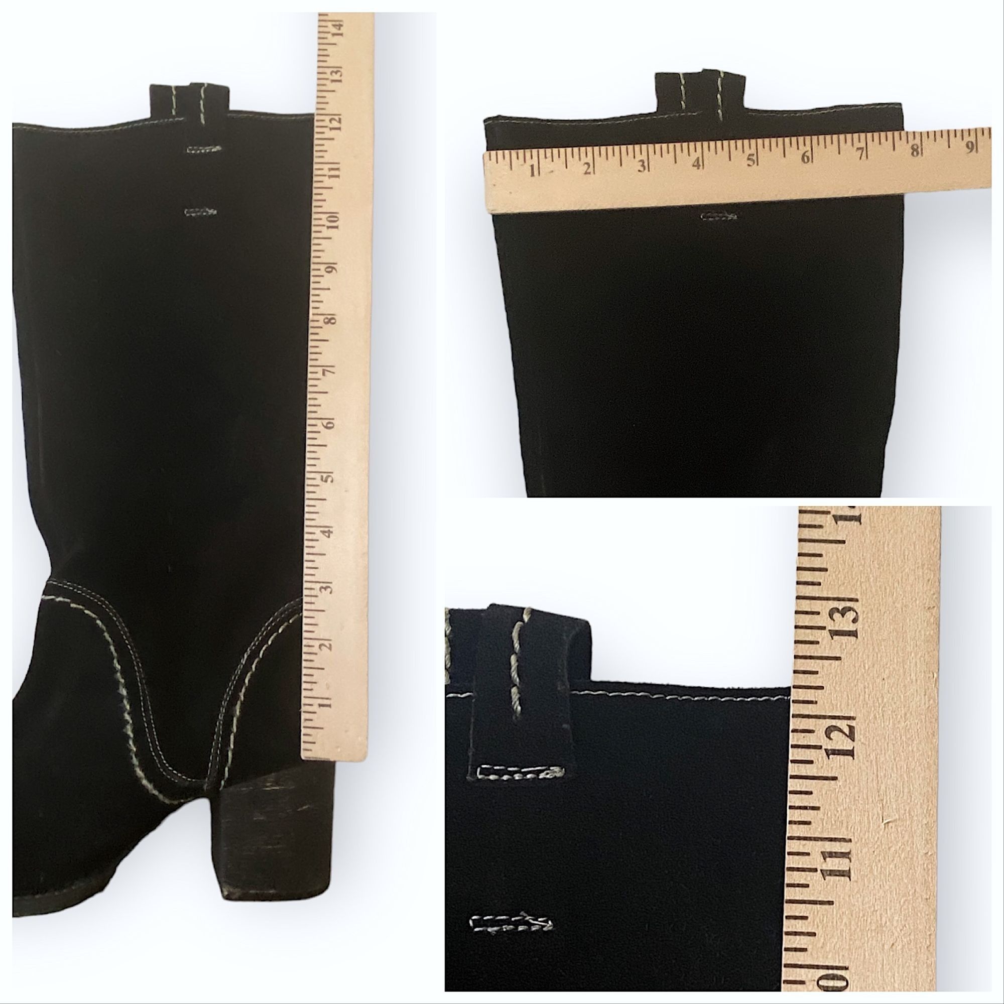 Bed Stu Bed Stu Black Suede Mid Calf Boots, chunky heel, Size 6 Size US 6 / IT 36 - 12 Thumbnail