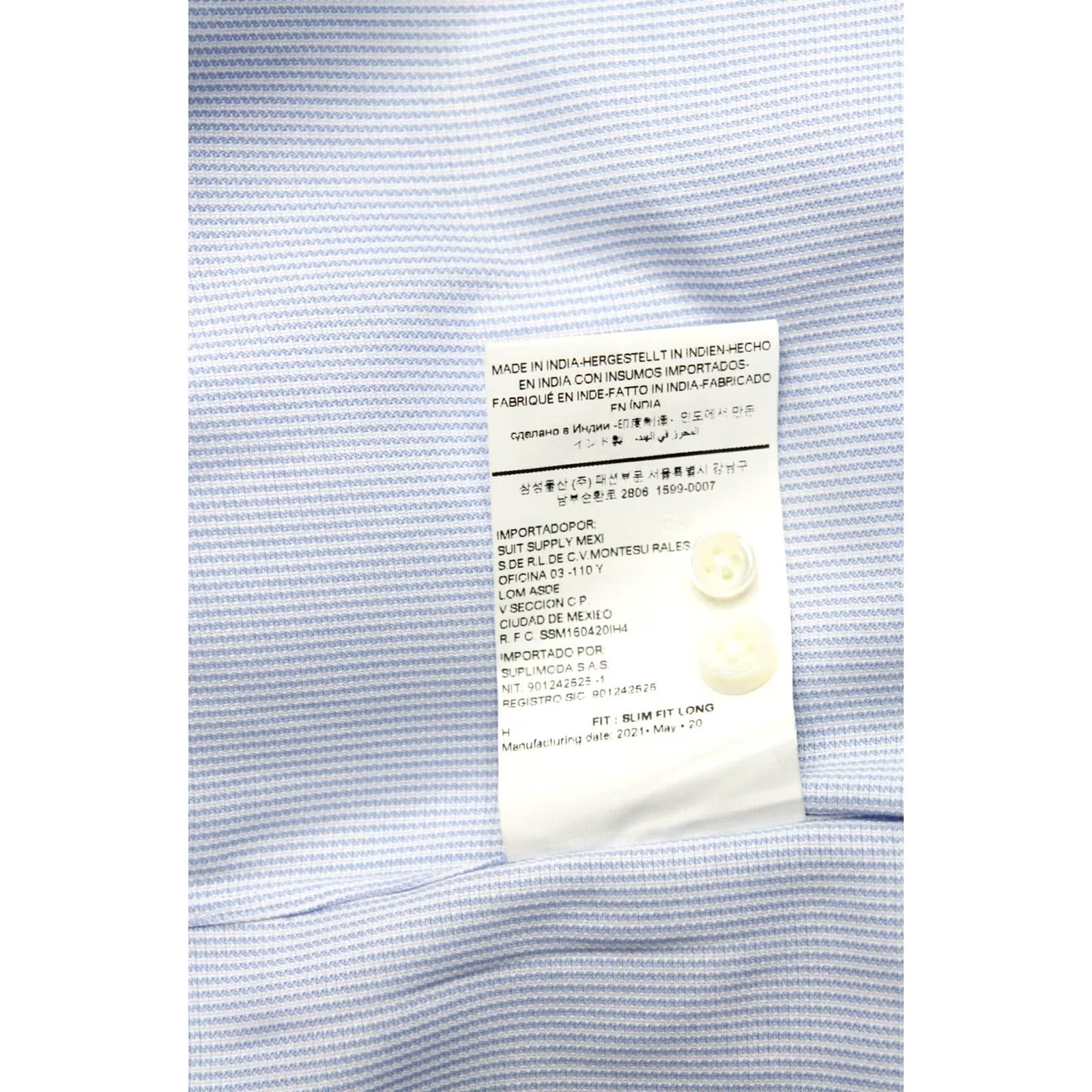 Suitsupply Suitsupply Custom Made Slim Fit Formal Shirt Men's 41L / 16L Spread Pinstriped Shirt Size 42R - 7 Thumbnail