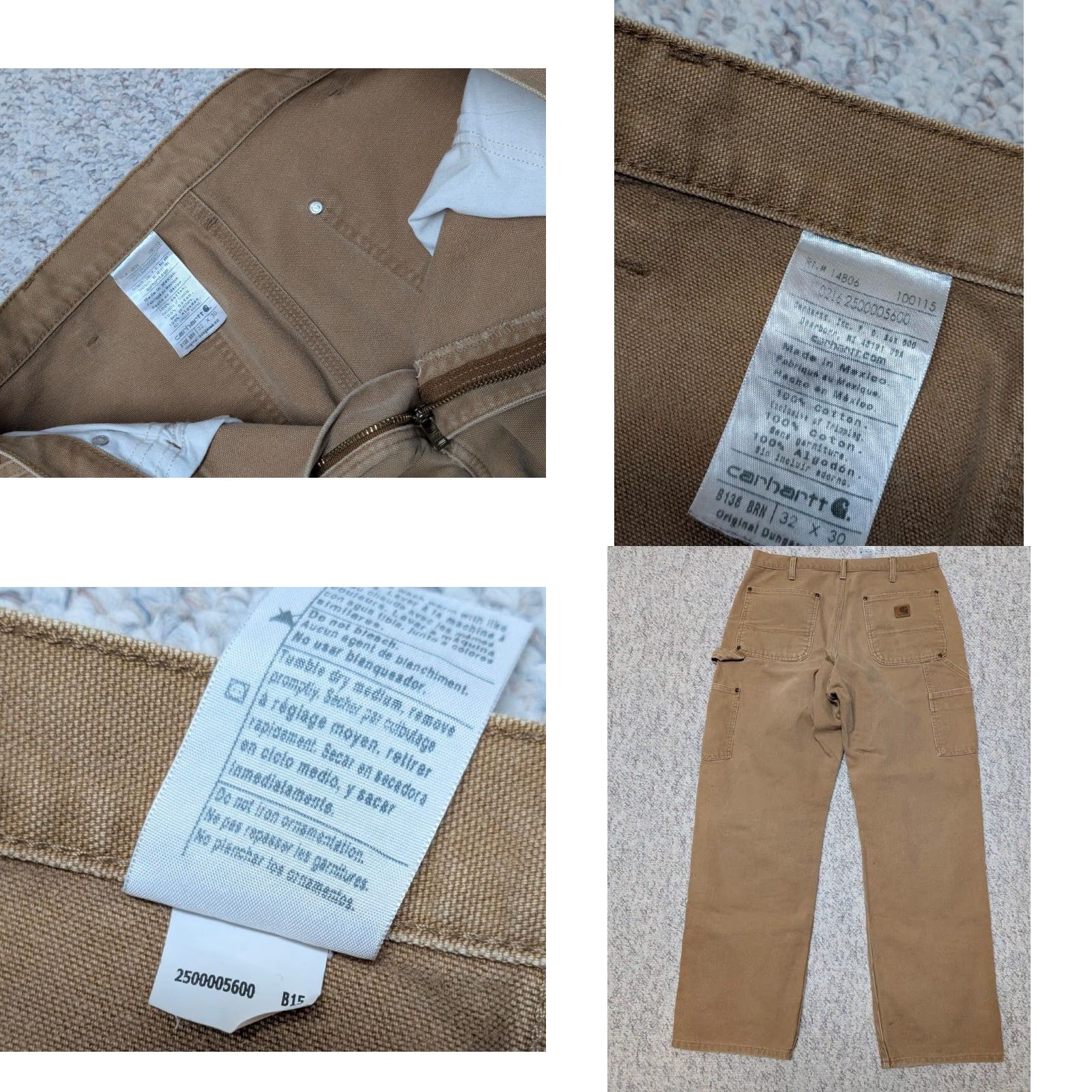 Carhartt Carhartt Pants Work Double Knee 34x30 Brown Mens 1990s vintage Y2K Mexico MEXICO Brown Size US 34 / EU 50 - 8 Thumbnail