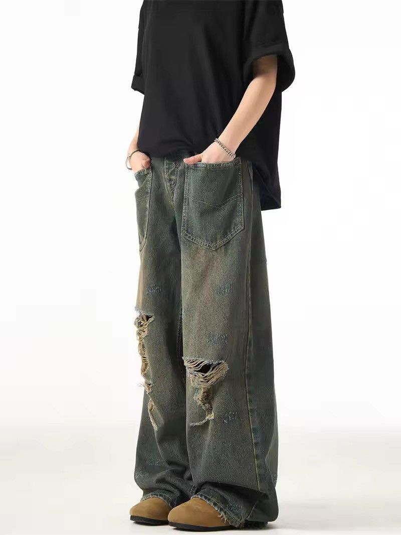 Japanese Brand Retro Ripped Wide-leg Jean Size US 26 / EU 42 - 1 Thumbnail