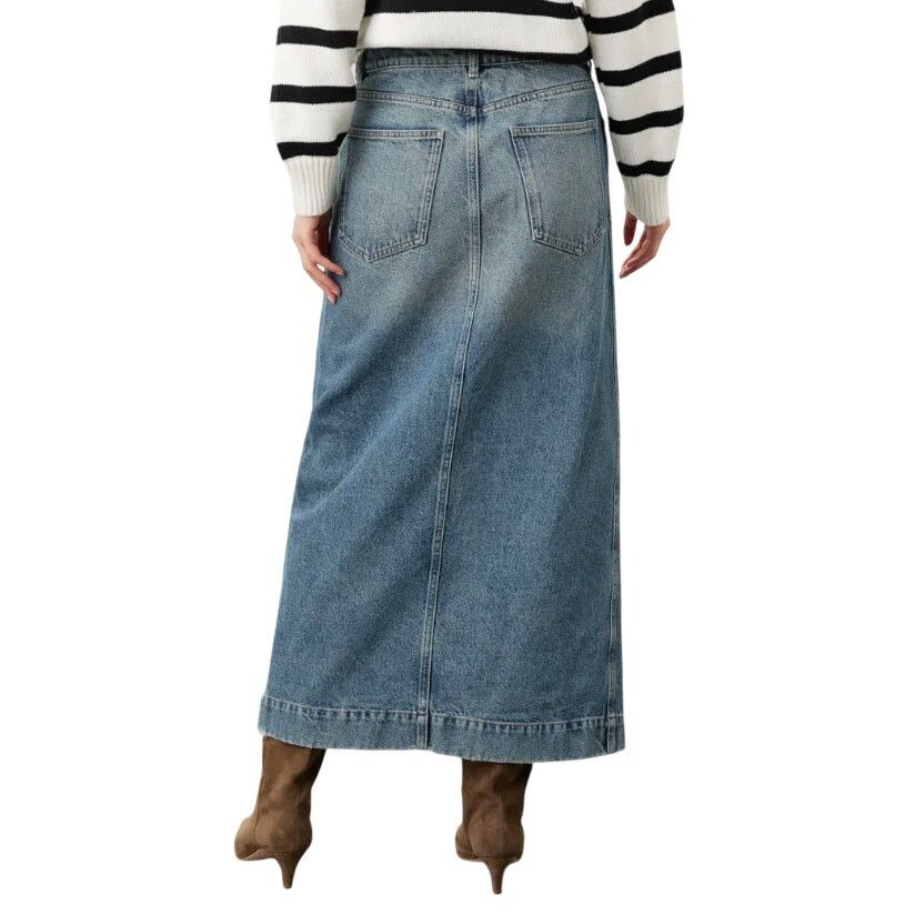 DL1961 DL1961 Asra Jean Front Slit Maxi Skirt in Blue 31 (US 12-14) Size 36" / US 14 / IT 50 - 3 Thumbnail
