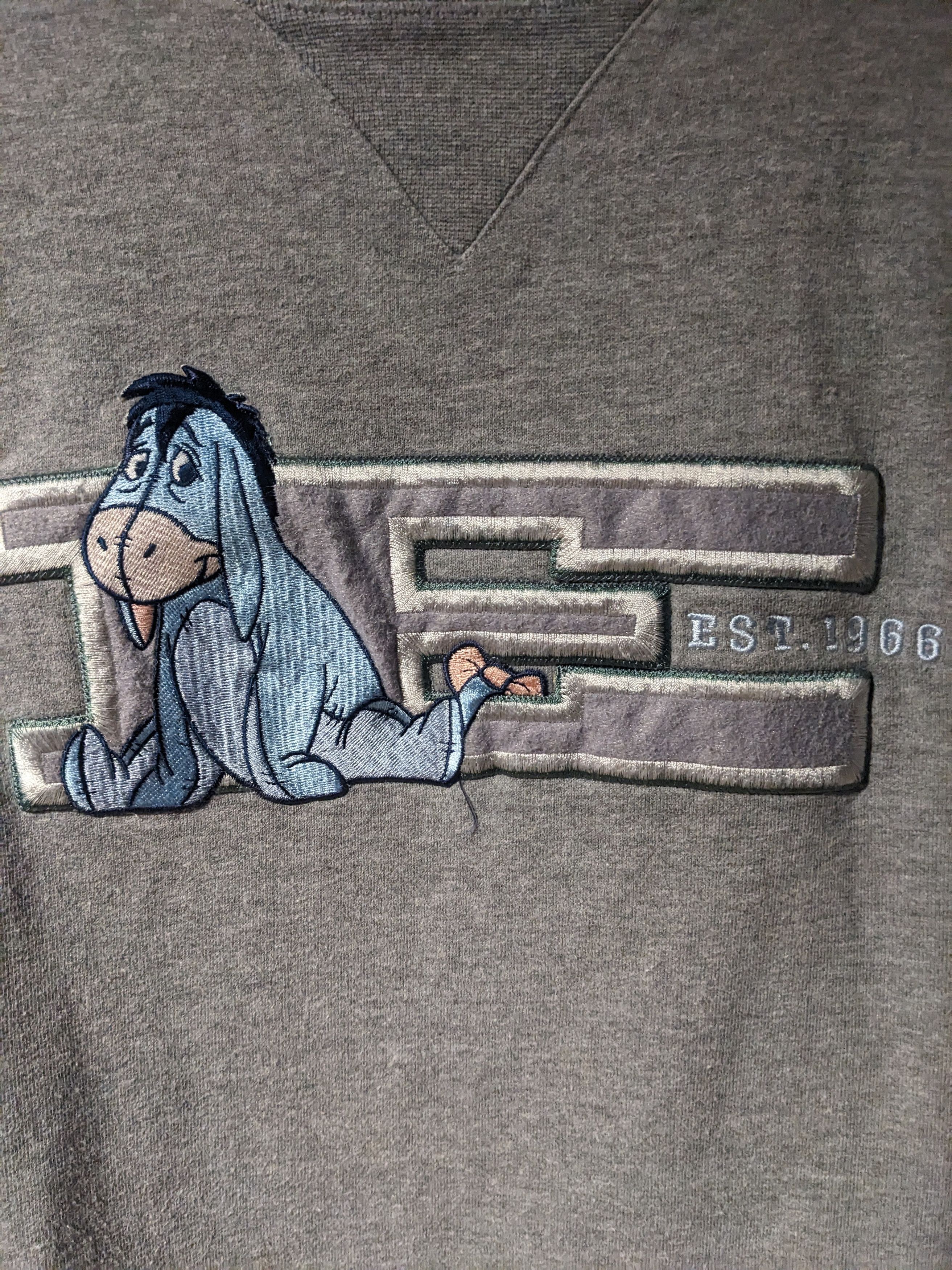 Disney Vintage 90s Winnie the Pooh Eeyore Gray Medium Sweatshirt Size US M / EU 48-50 / 2 - 2 Thumbnail