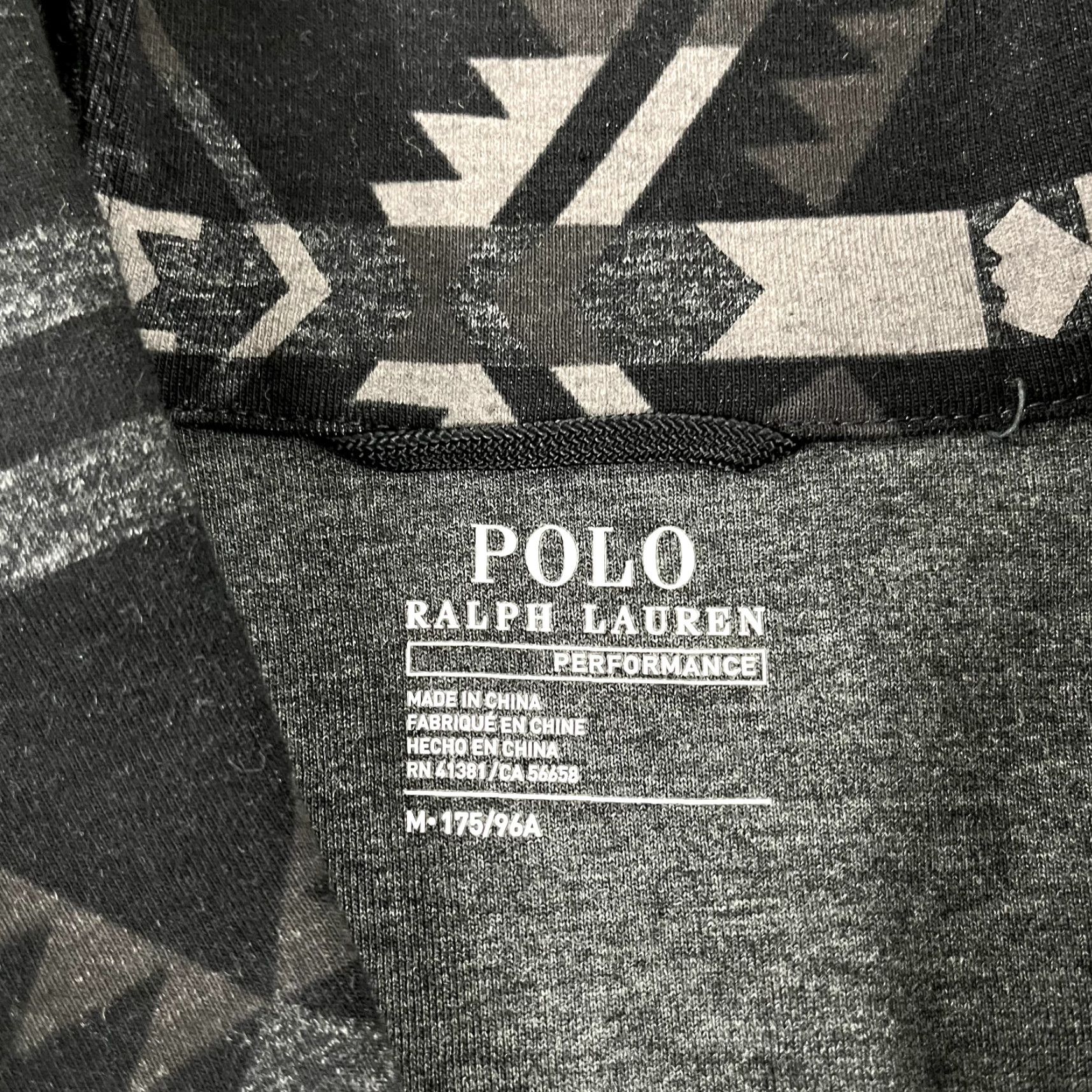 Polo Ralph Lauren POLO RALPH LAUREN Sweater Mens Medium Gray Black Aztec Shawl Performance Shirt Size US M / EU 48-50 / 2 - 3 Thumbnail