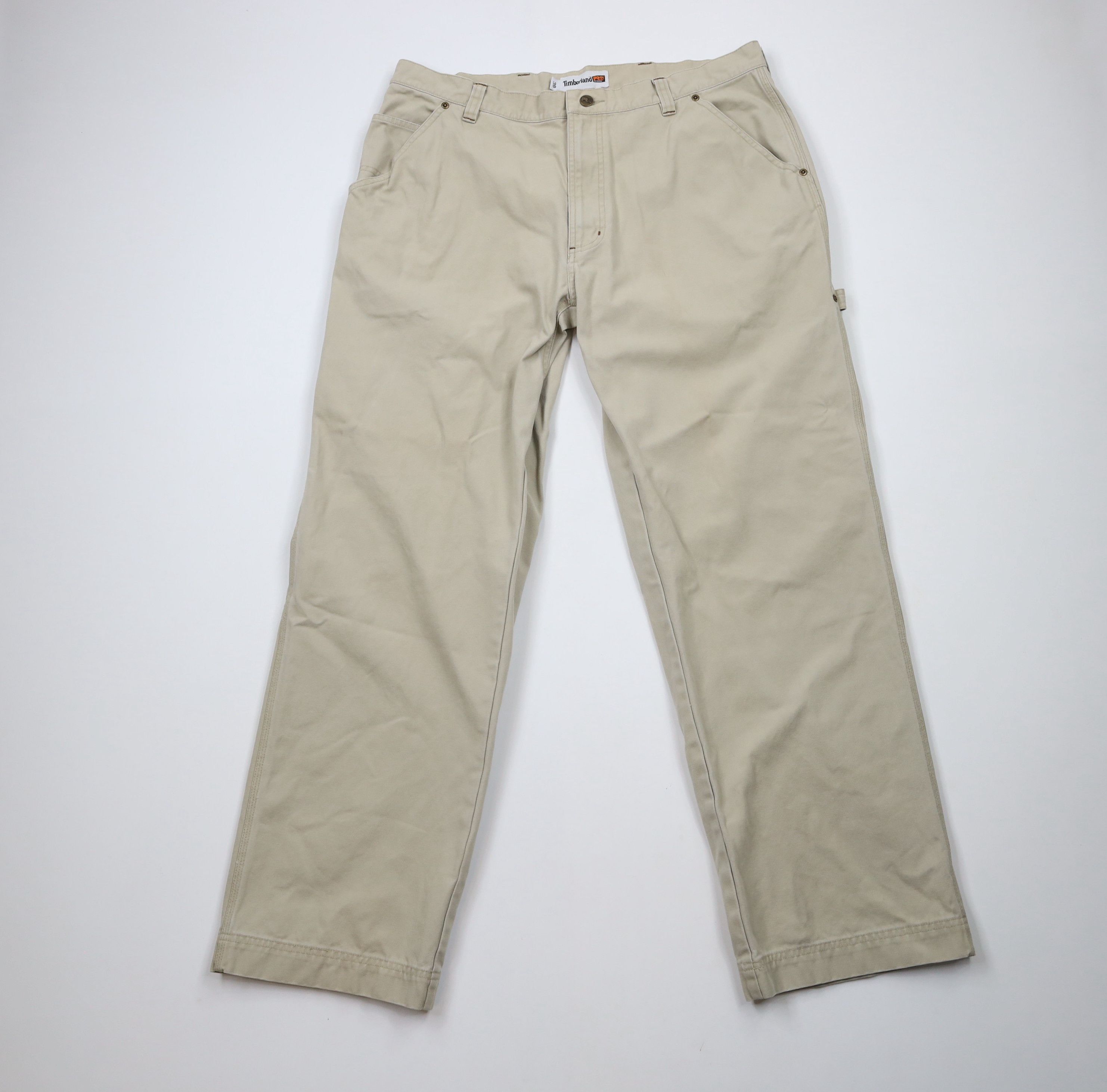 Timberland × Vintage Vintage Timberland Spell Out Wide Leg Canvas Carpenter Pants Size US 38 / EU 54 - 1 Thumbnail