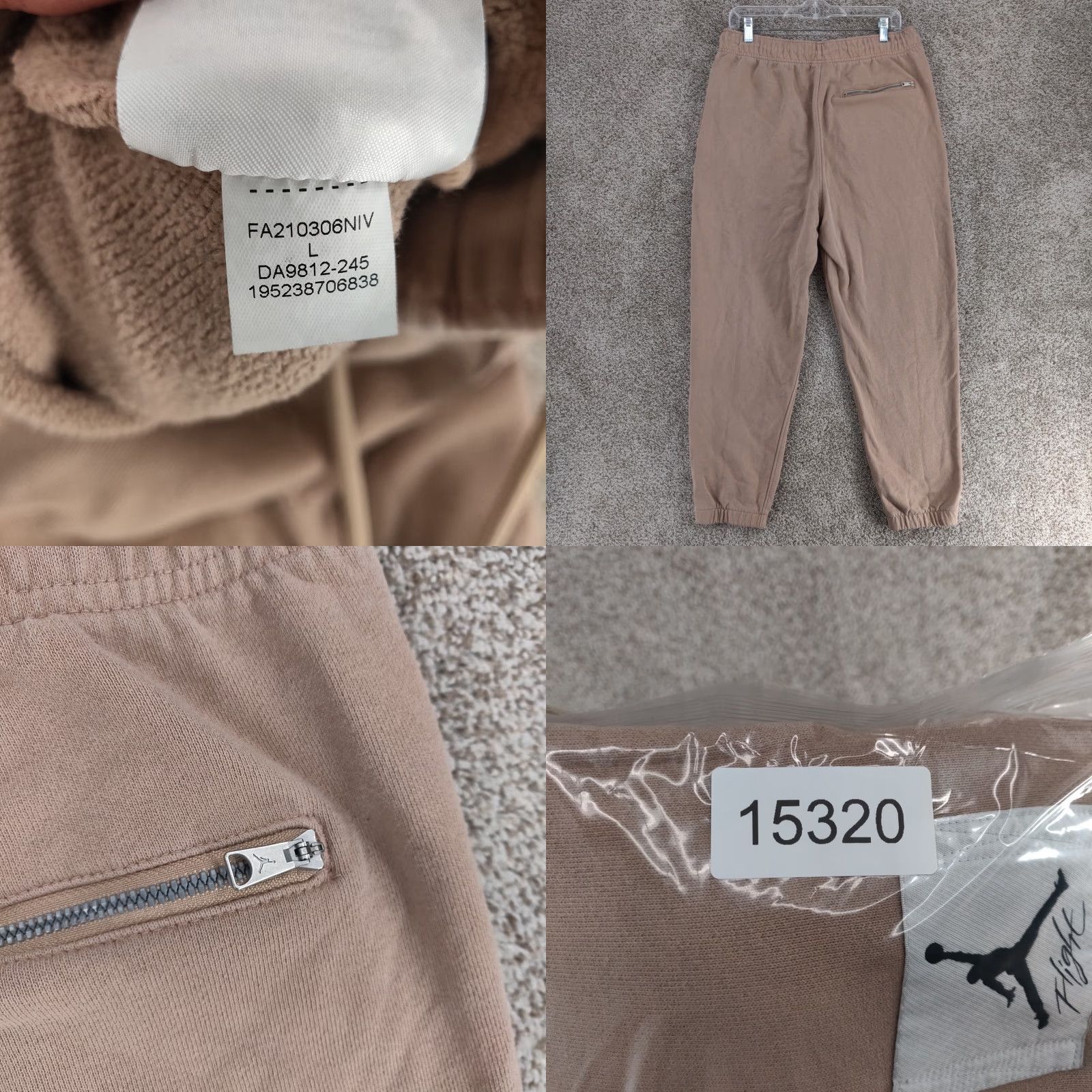 Jordan Brand Jordan Pants Mens Large Brown Flight Essentials Statement Fleece Heavyweight Size US 33 - 9 Thumbnail